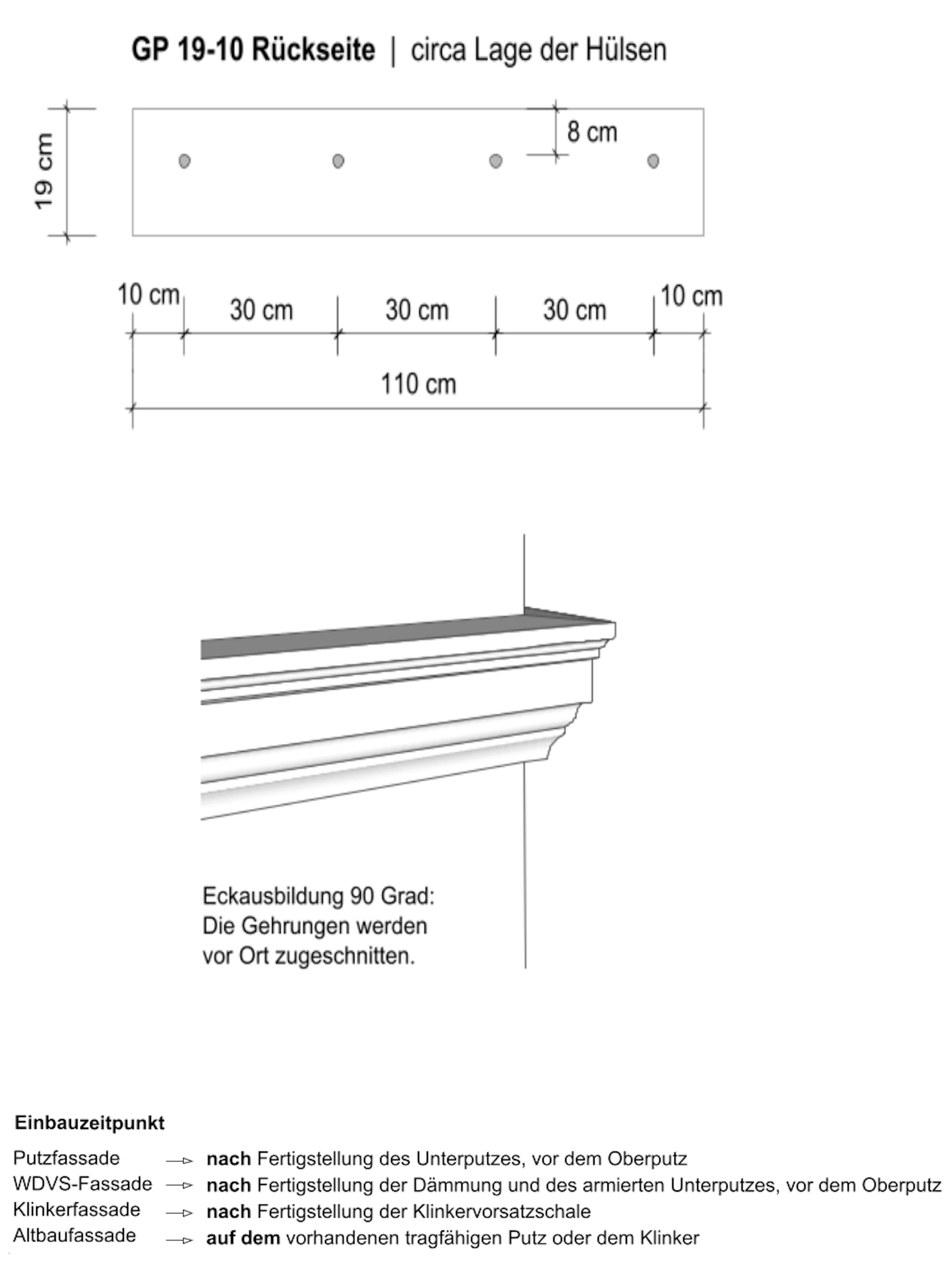 Zeichnung hohes Gesims GP 19-10 -3
