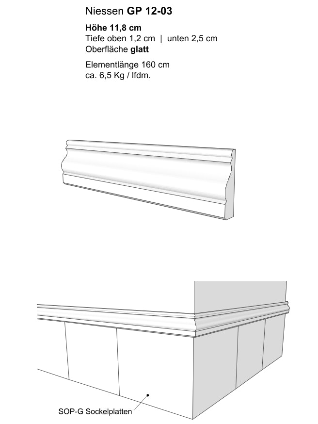 Zeichnung Gesims GP 12-03 -2