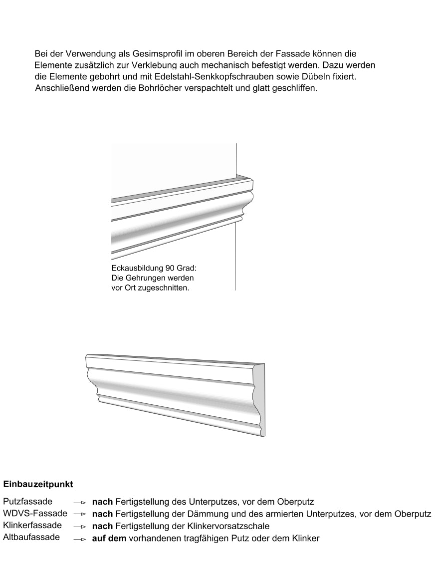 Zeichnung Gesims GP 12-03 -3