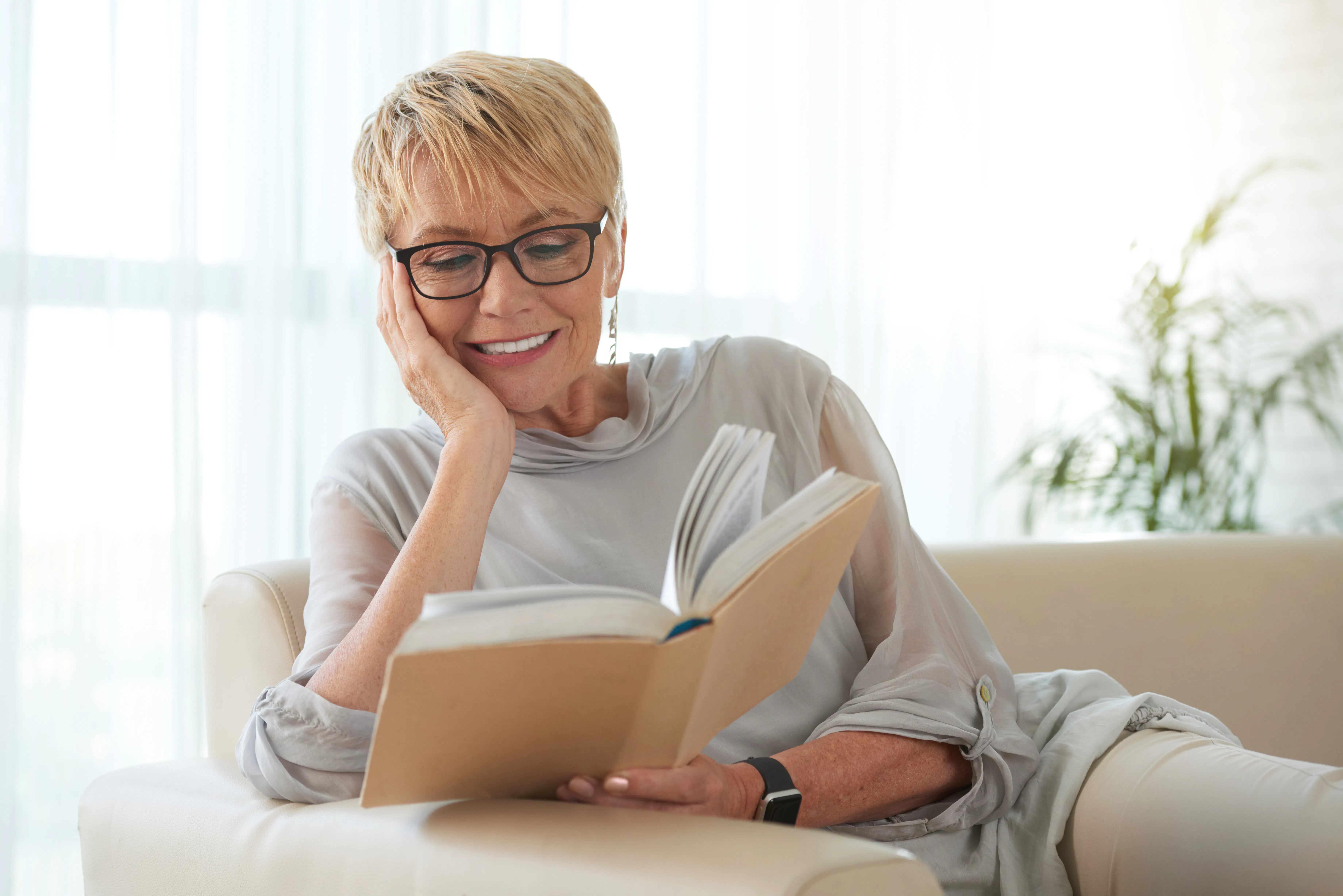 mature woman reading