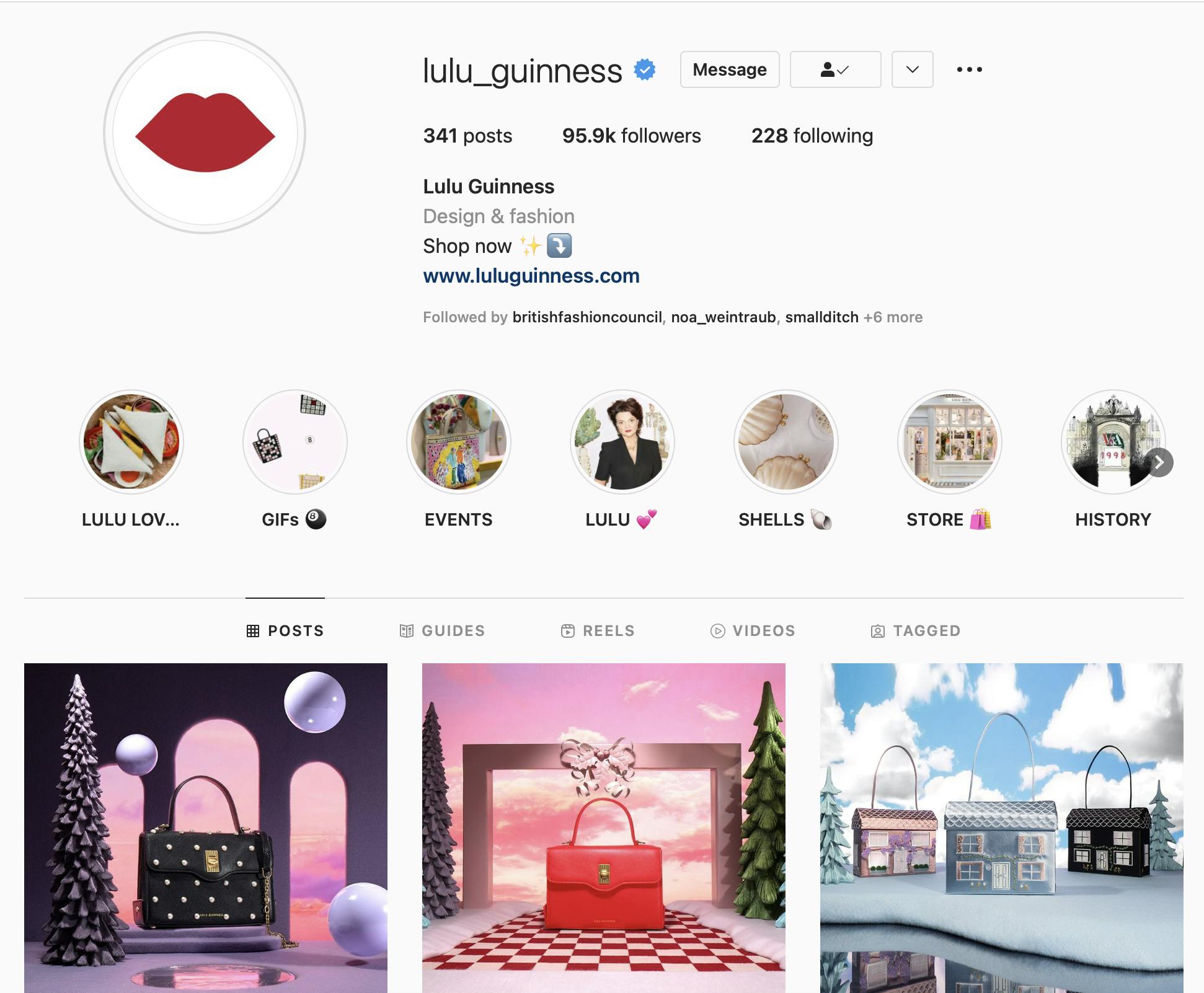 Lulu Guinness Instagram Channel