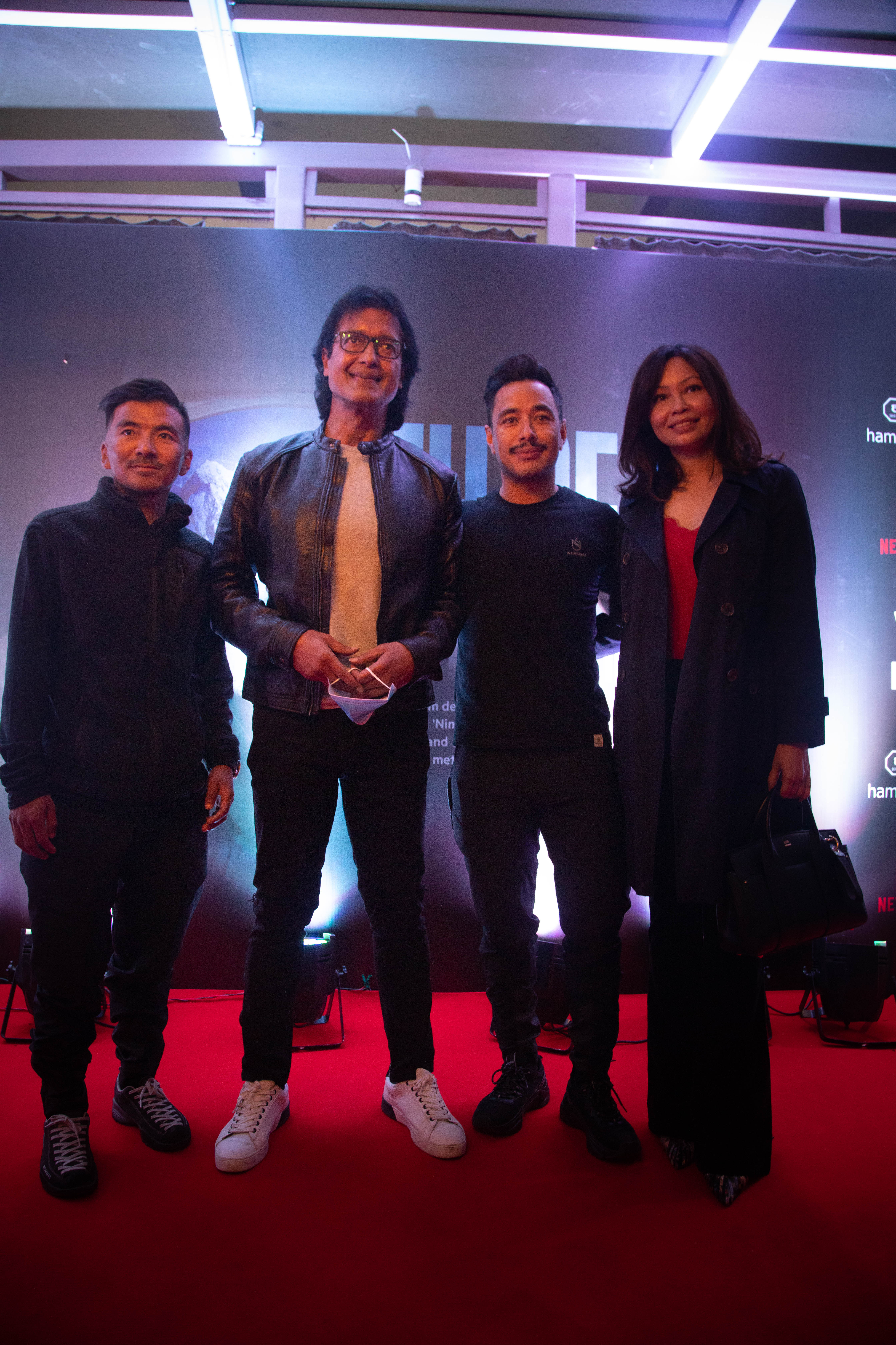 Nimsdai & Mingma David with Rajesh Hamel, the most popular and influential actor in Nepalese cinema along with his partner