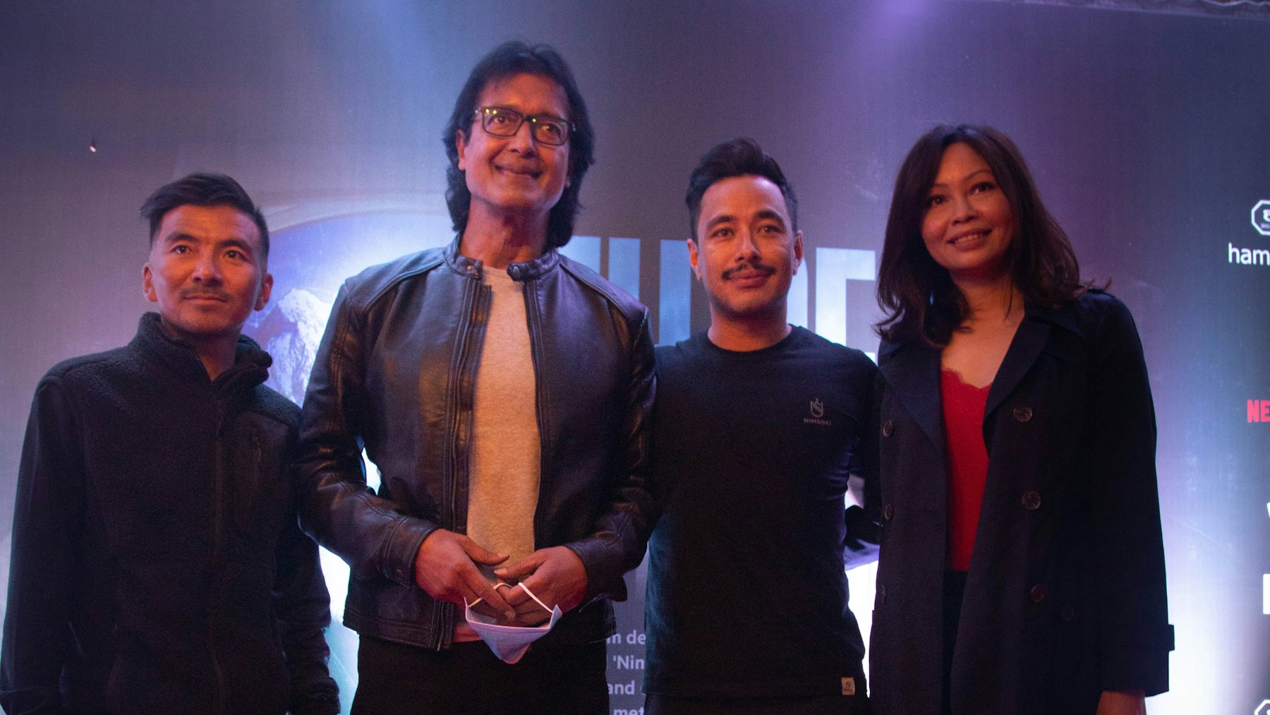 Nimsdai & Mingma David with Rajesh Hamel, the most popular and influential actor in Nepalese cinema along with his partner