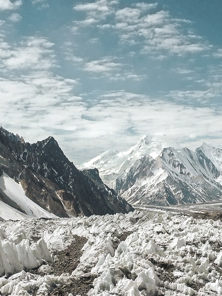 A view of K2 and Broad Peak
