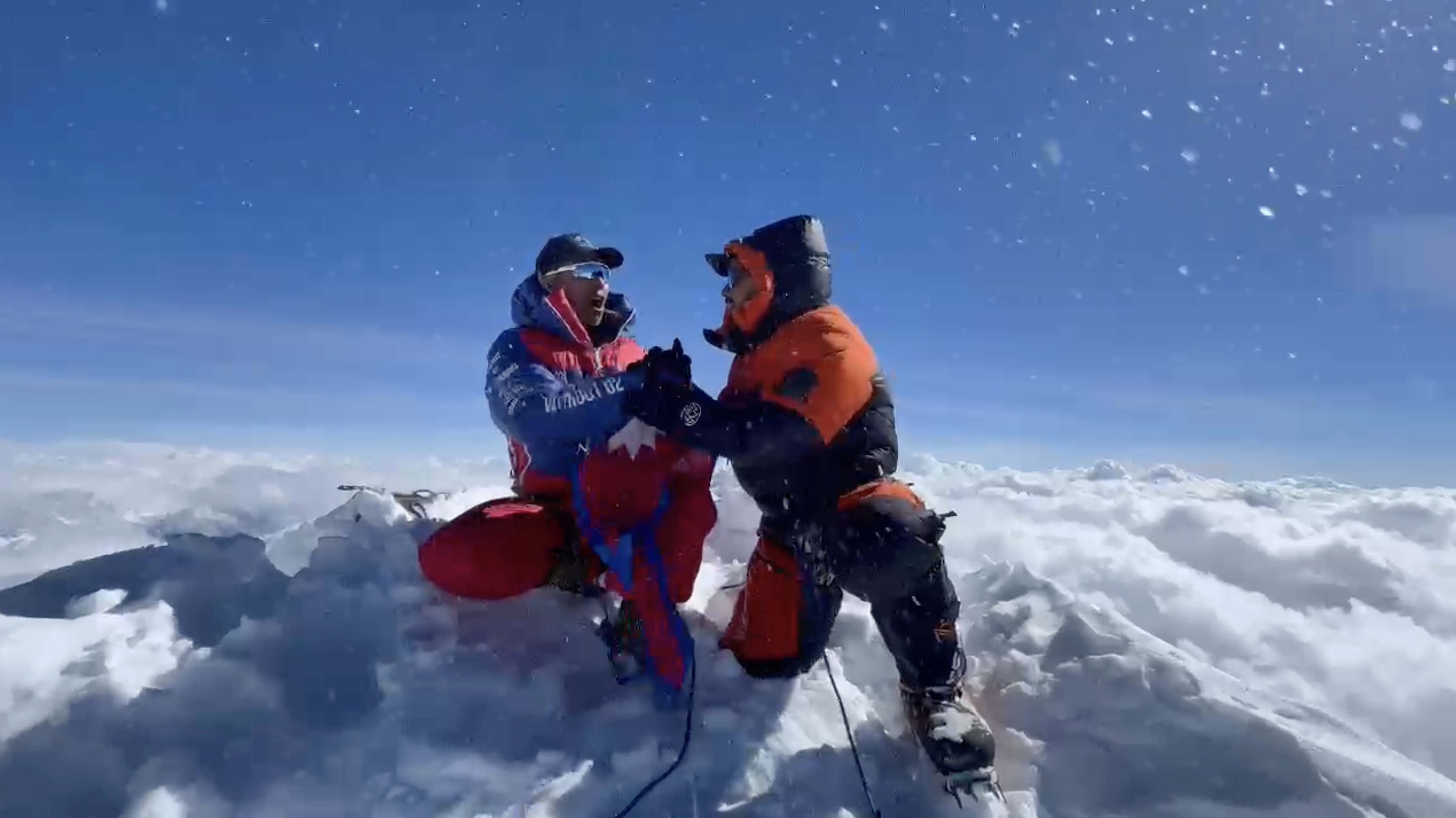 Nimsdai & Mingma G on the Summit of Shishapangma