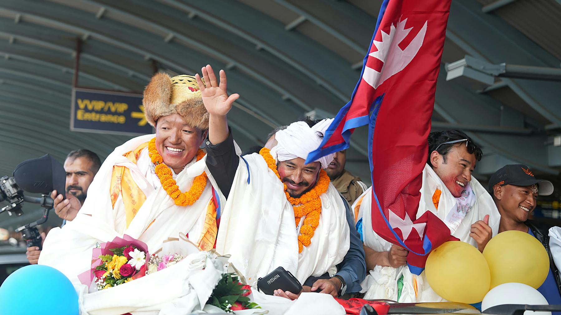 Kathmandu celebration for Nimsdai team