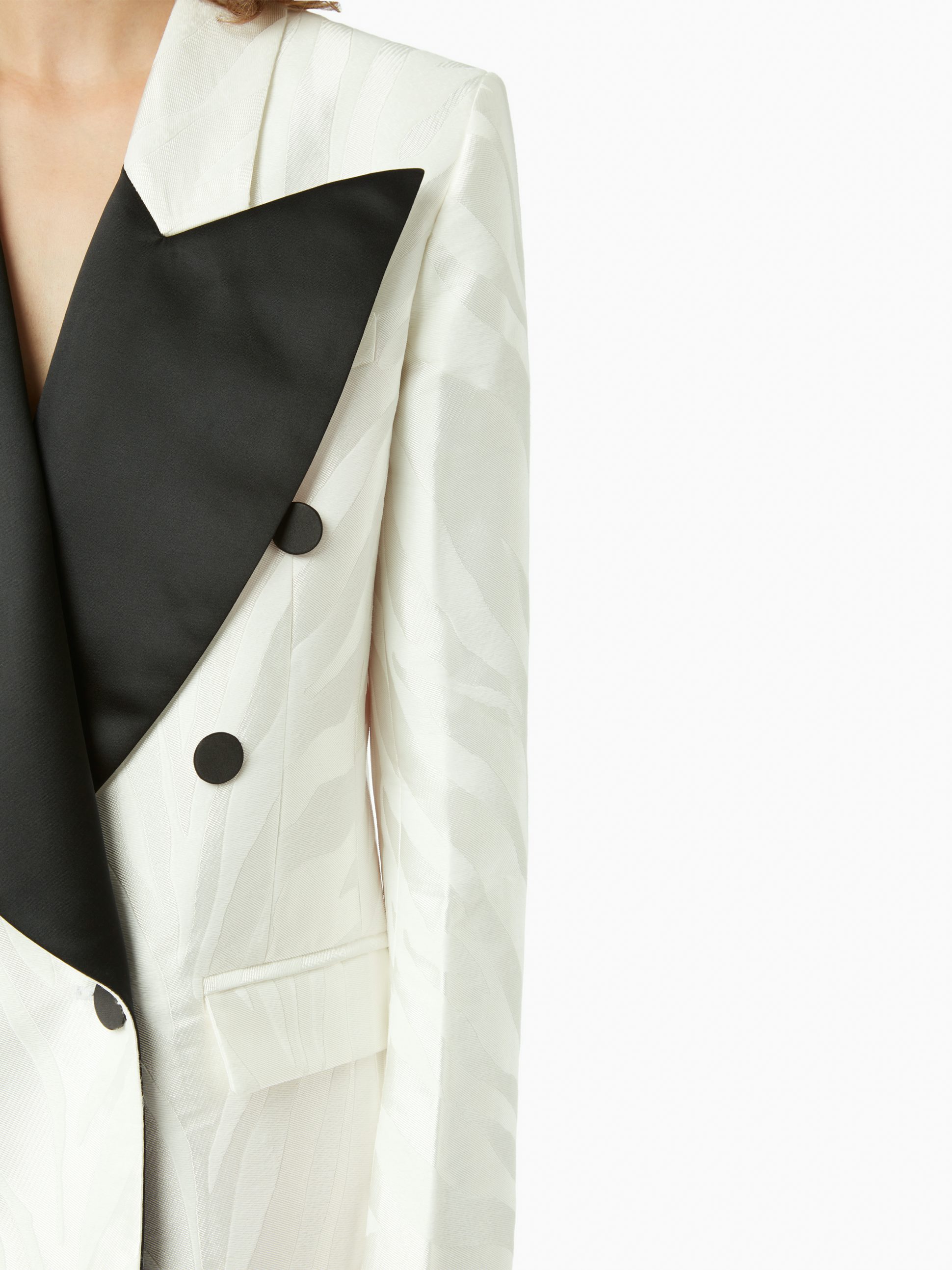 Oversized zebra-jacquard blazer in off white - Nina Ricci