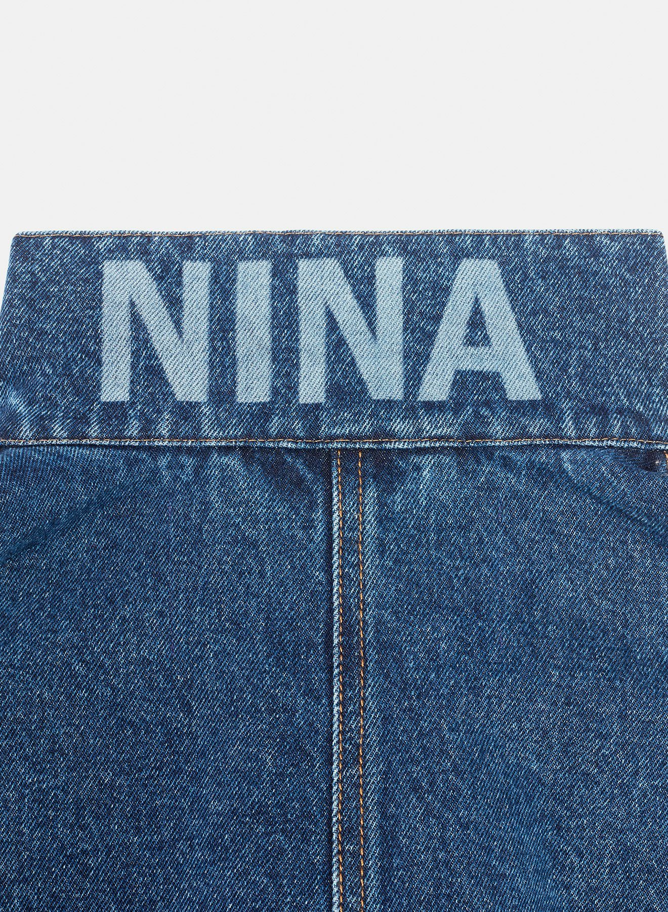 Veste cocon en denim de coton bleu marine - Nina Ricci