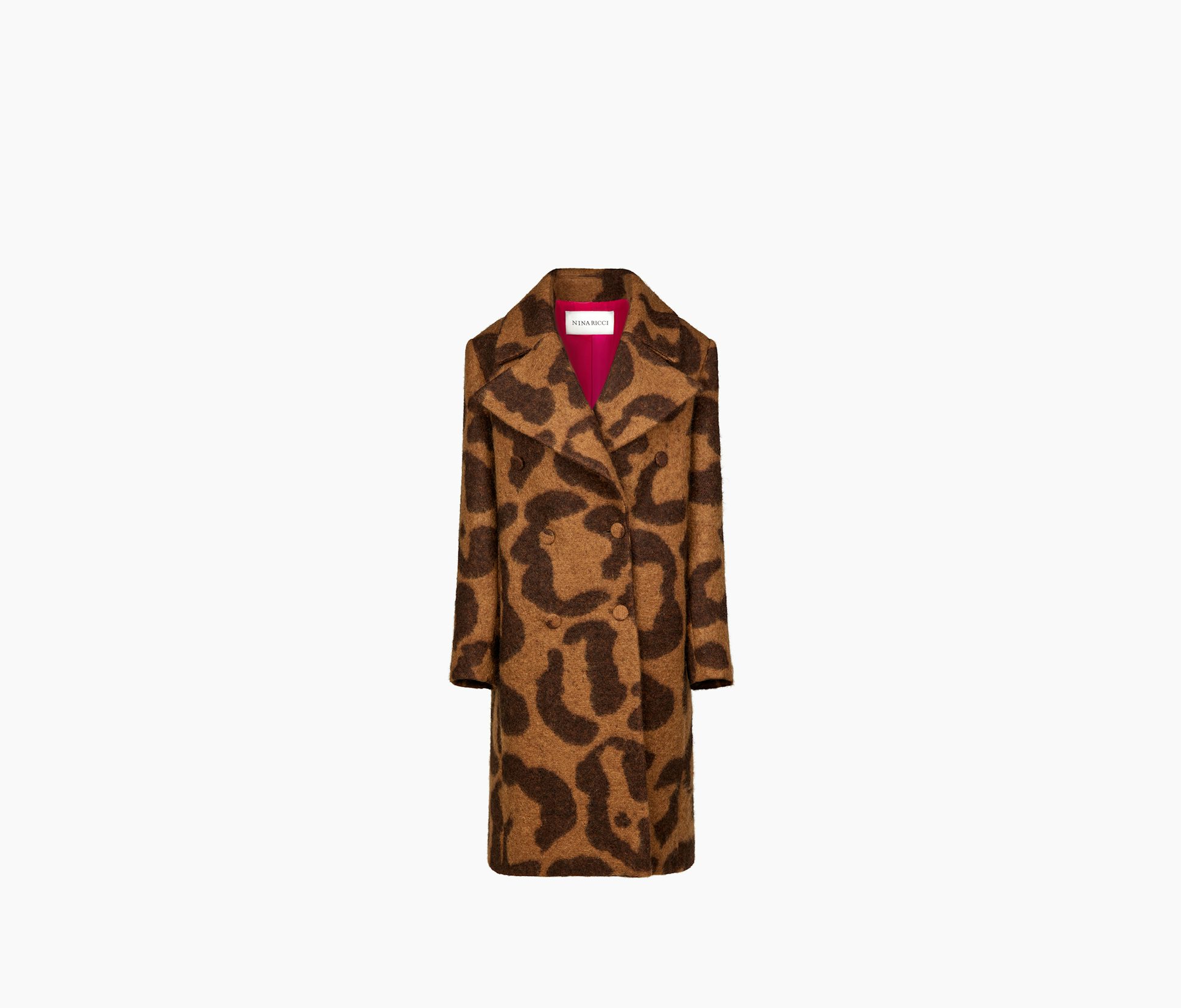 LONG STRAIGHT WOOL BLEND COAT 34
