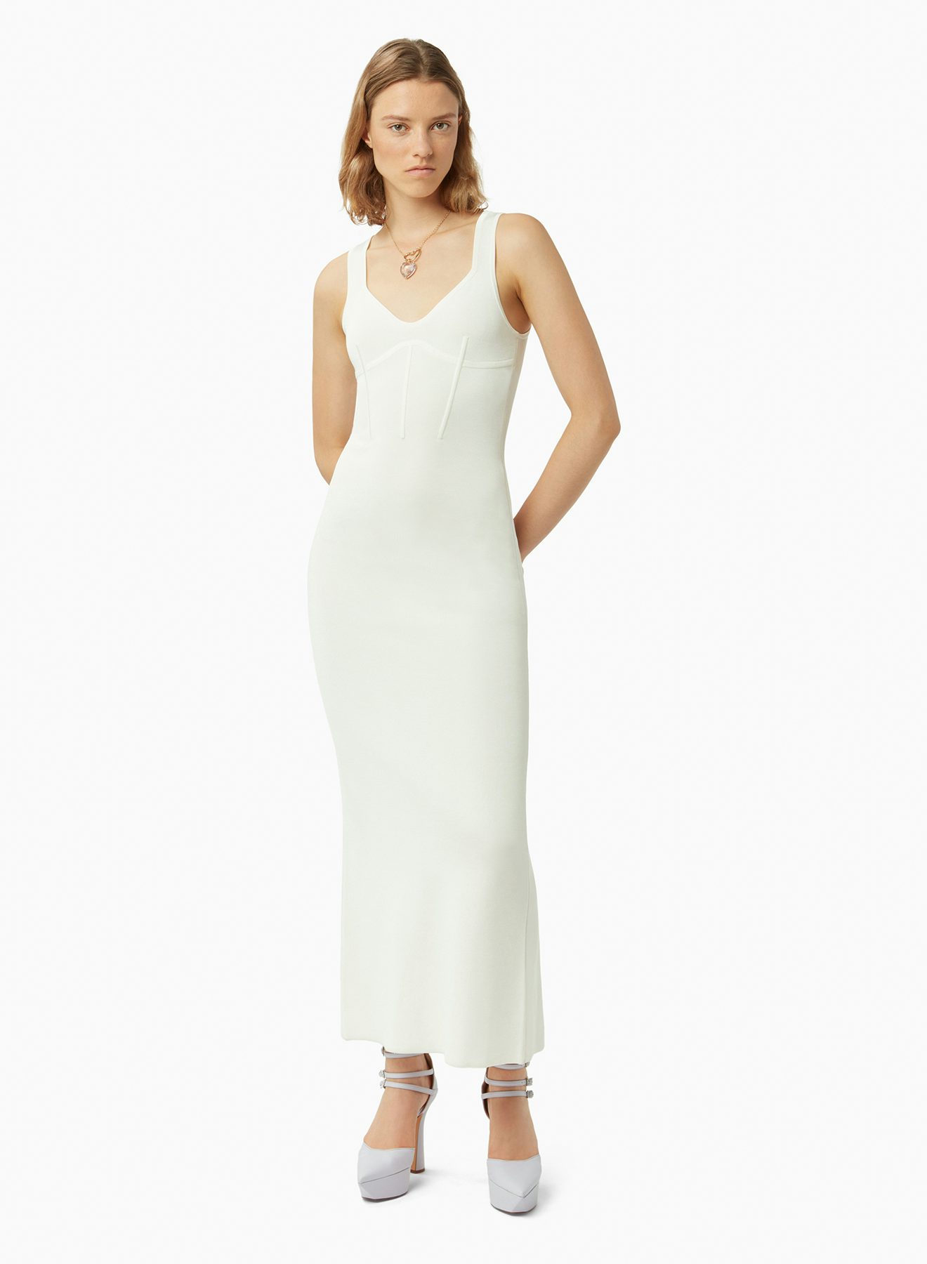 Corset detail dress in off white - Nina Ricci