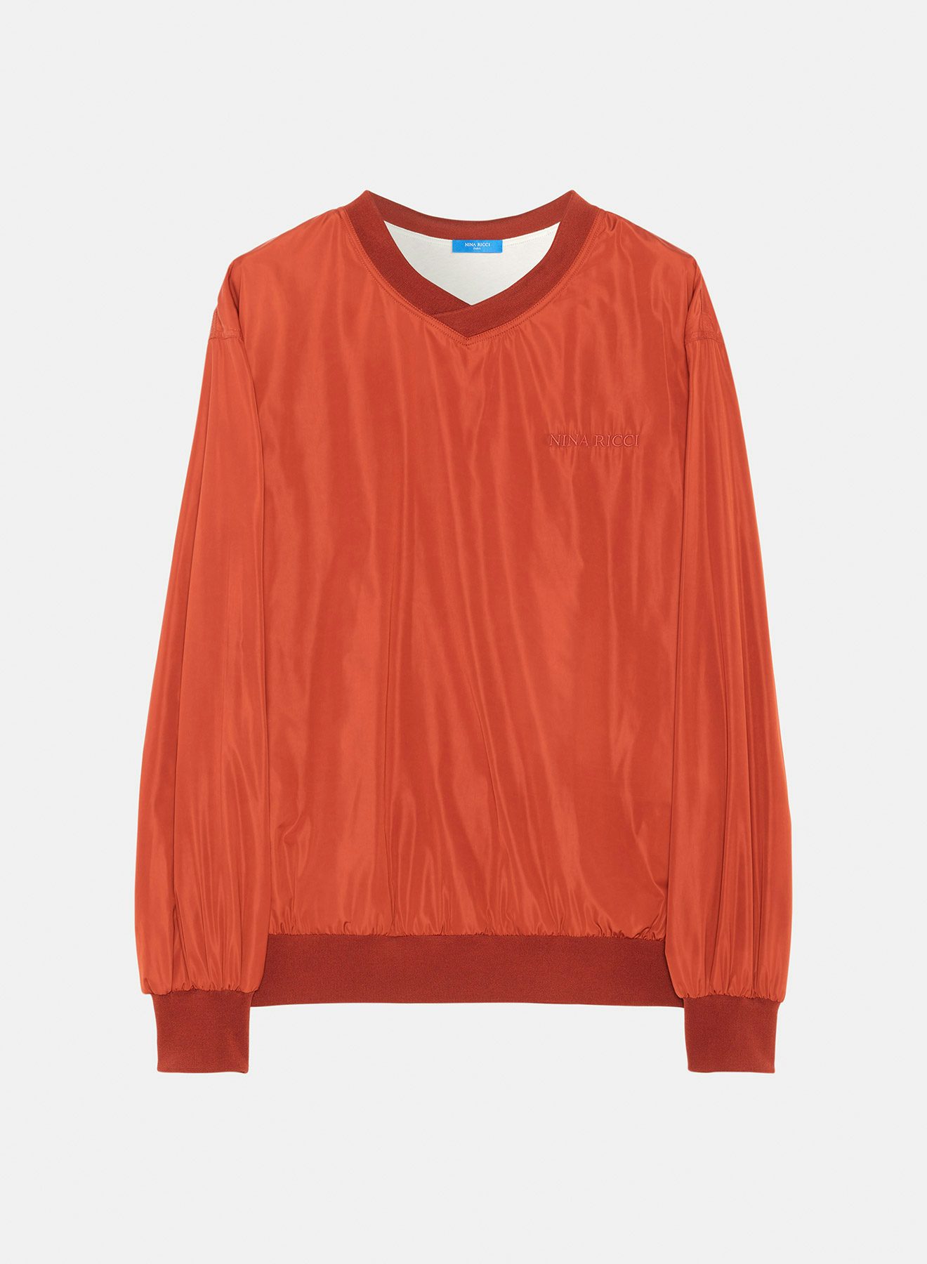 Sweatshirt en matière technique rouge brique - Nina Ricci