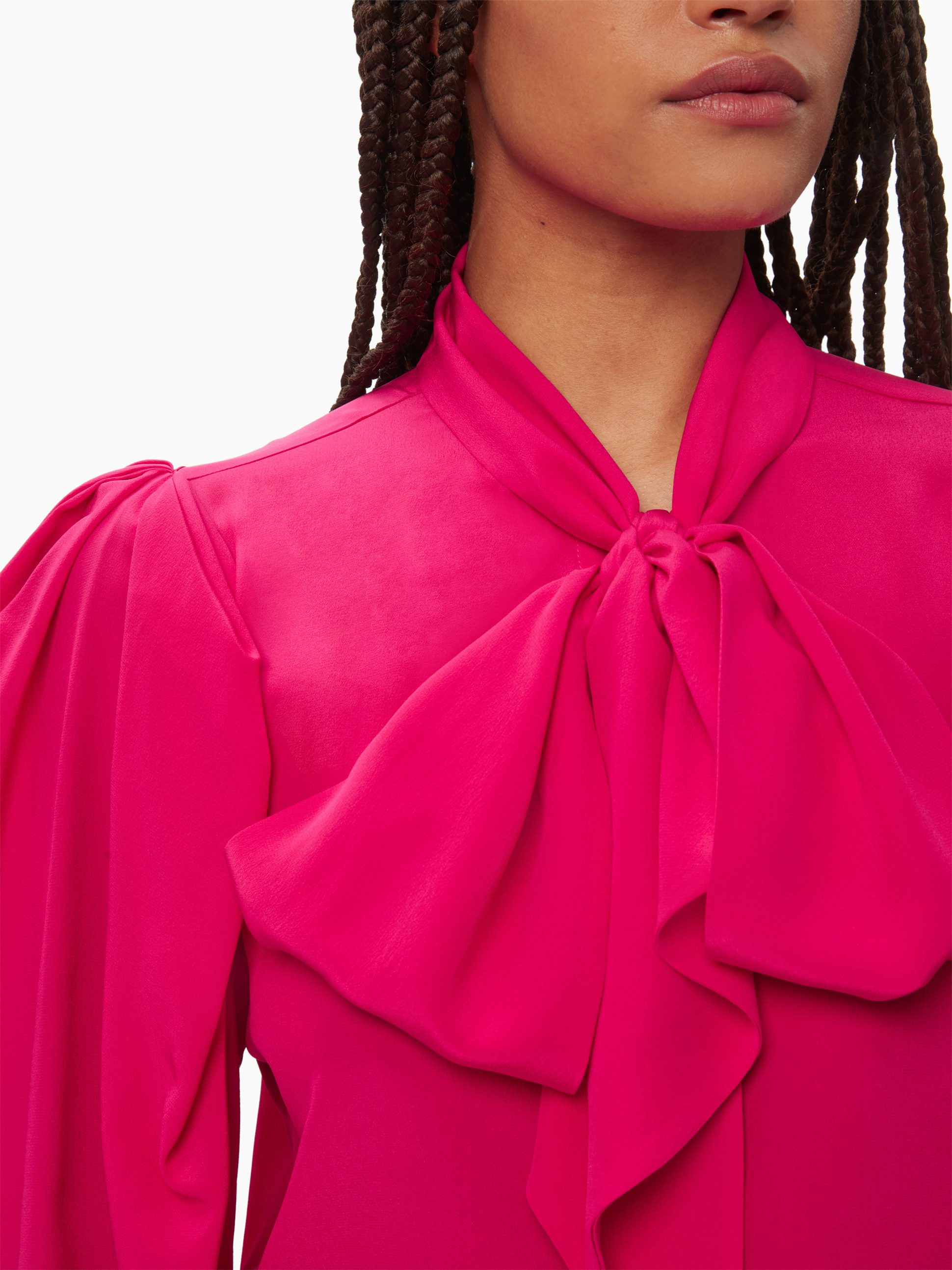 Chemise lavallière en soie fuchsia - Nina Ricci