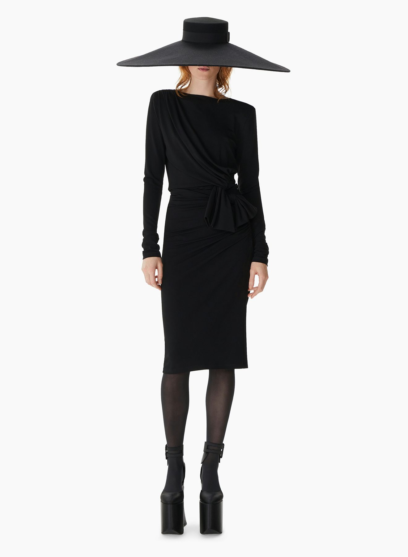 Fluid Jersey Wrap Skirt Black - Nina Ricci
