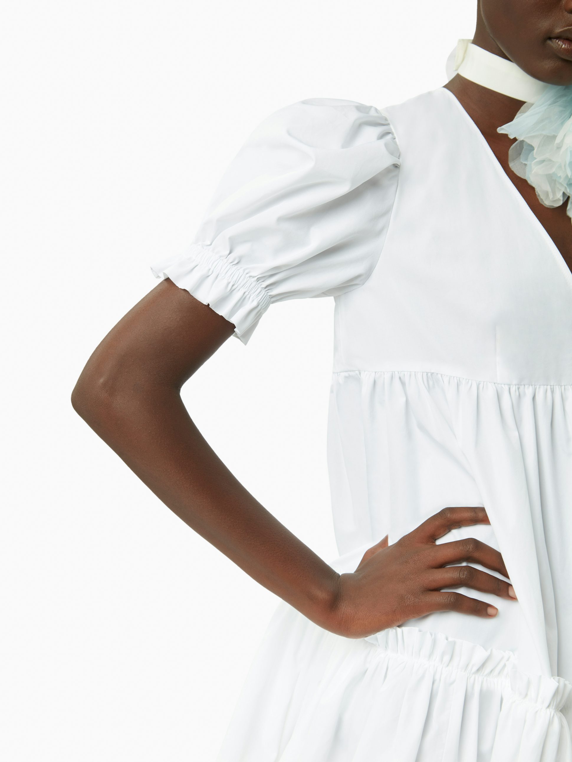 Poplin babydoll dress in white - Nina Ricci