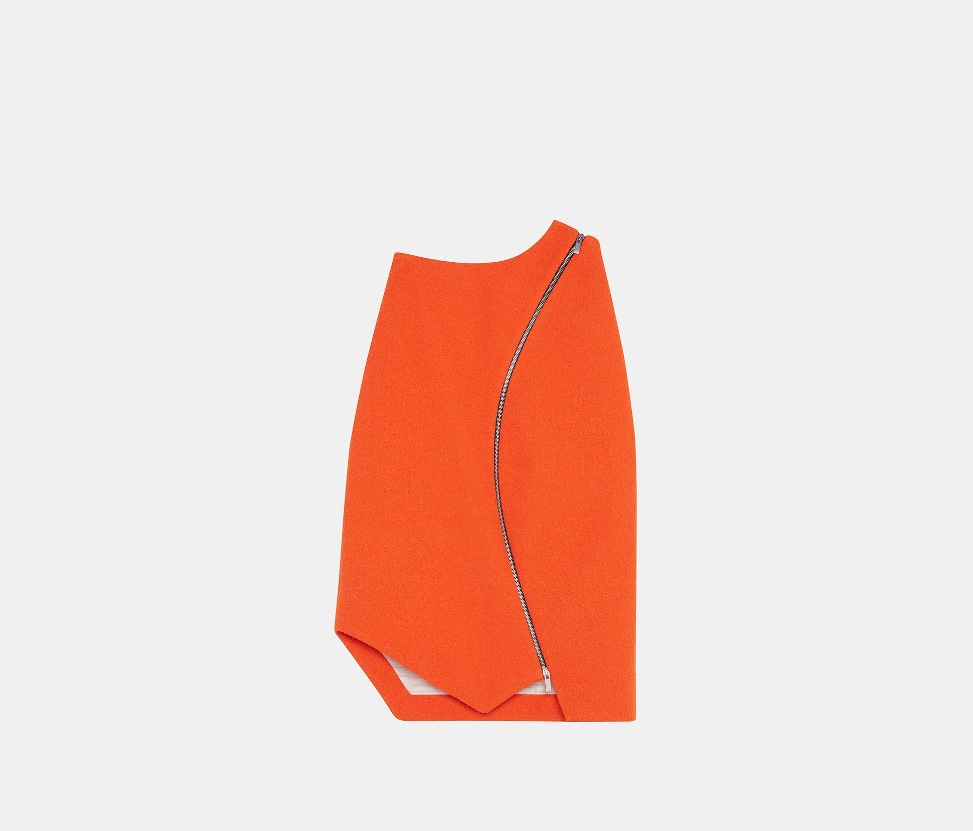 Falda Midi con Cremallera Curva