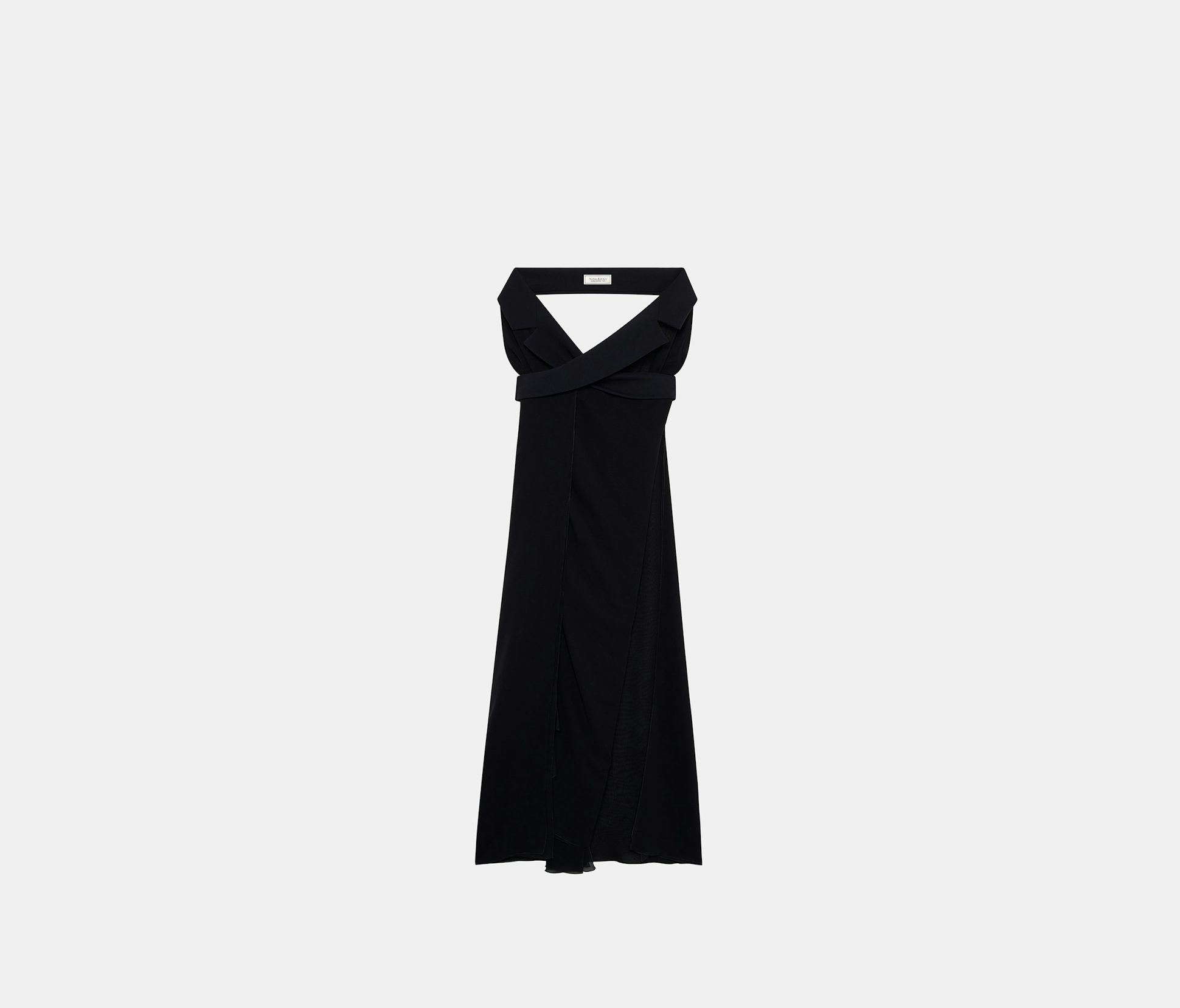 Vestido cruzado de crespón de seda