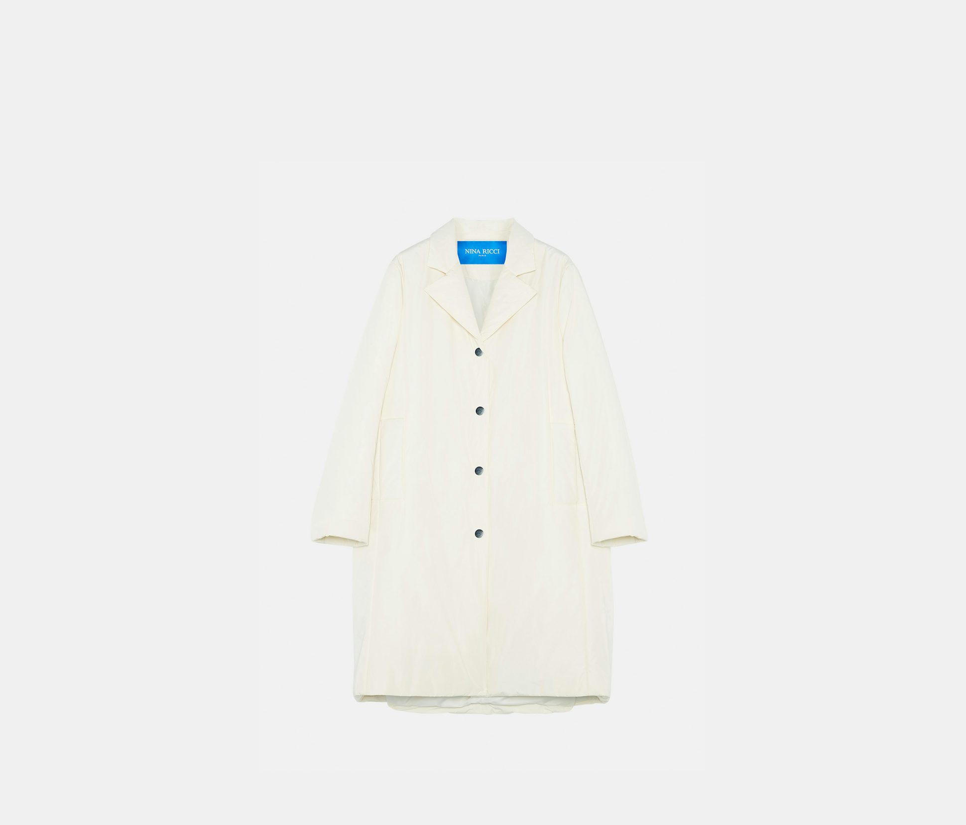 Manteau cocon ouatiné en taffetas écru - Nina Ricci