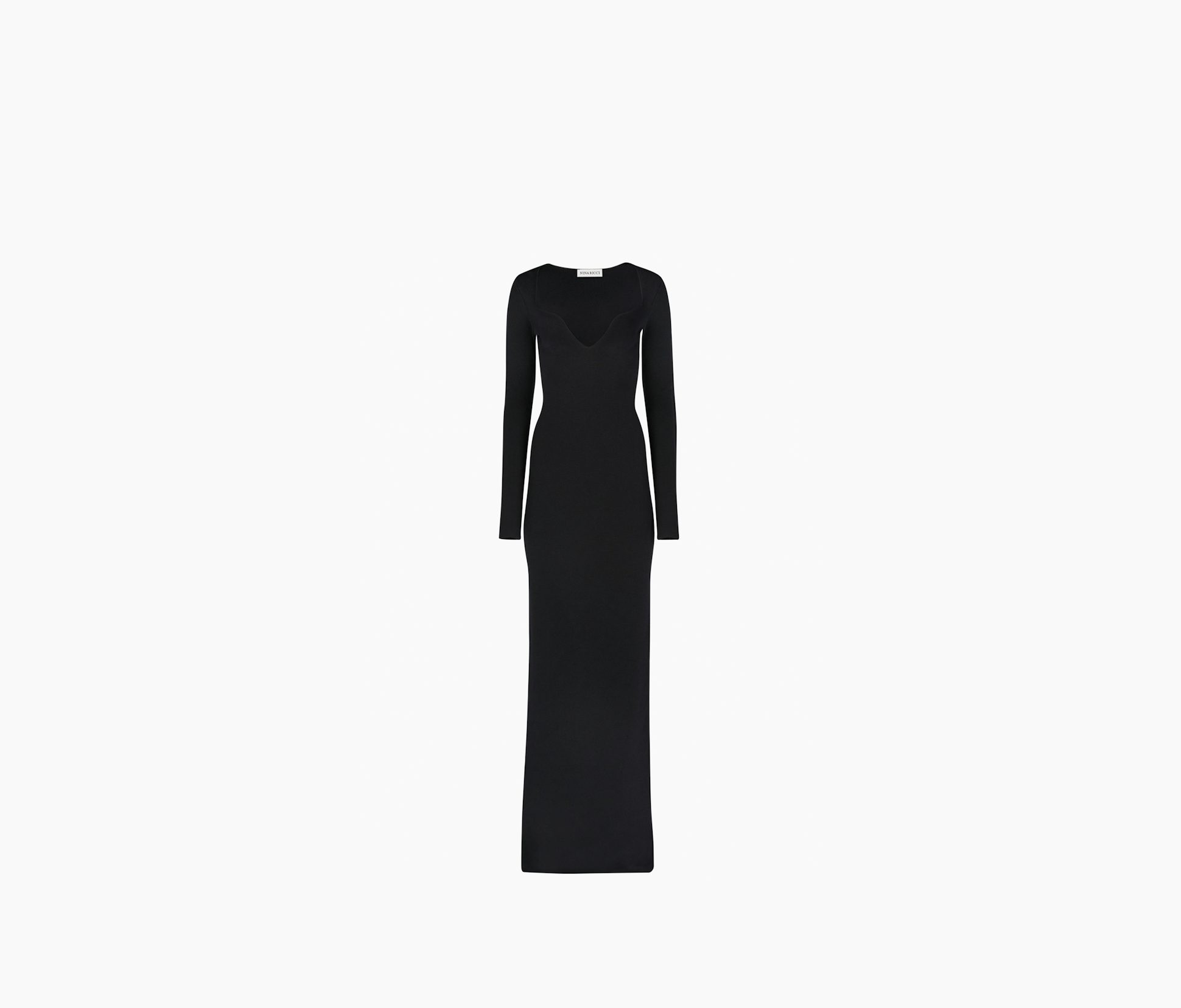 Fitted Wool-Blend Long Dress XS