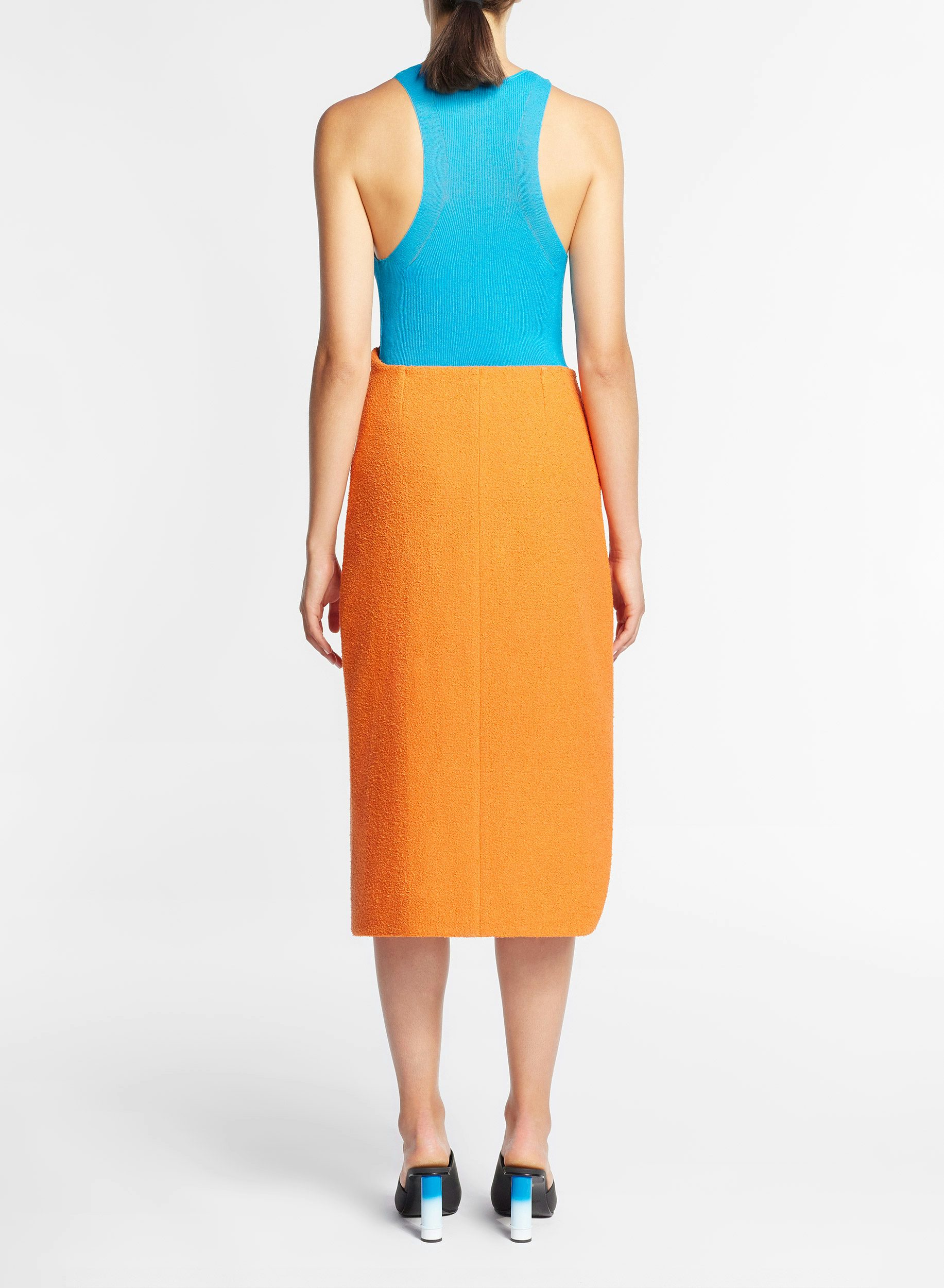 Midi skirt with curved zipper Orange - Nina Ricci