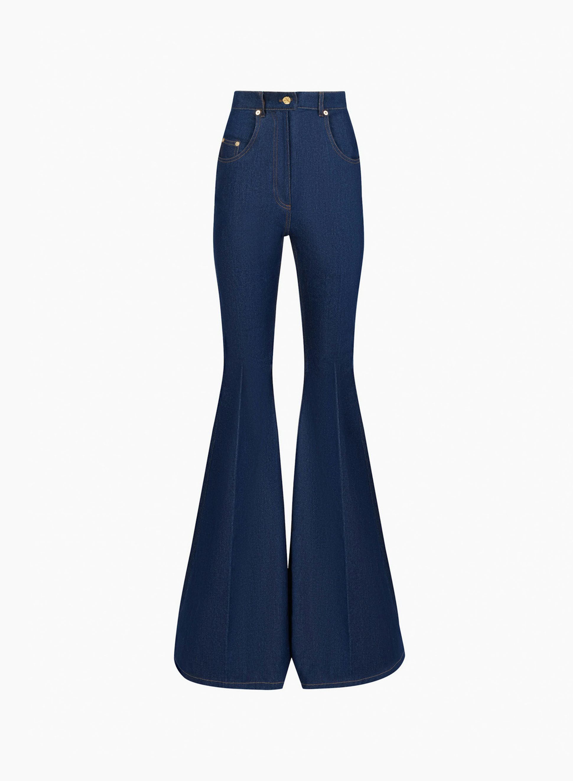 Exaggerated Flare Jeans Raw Blue - Nina Ricci