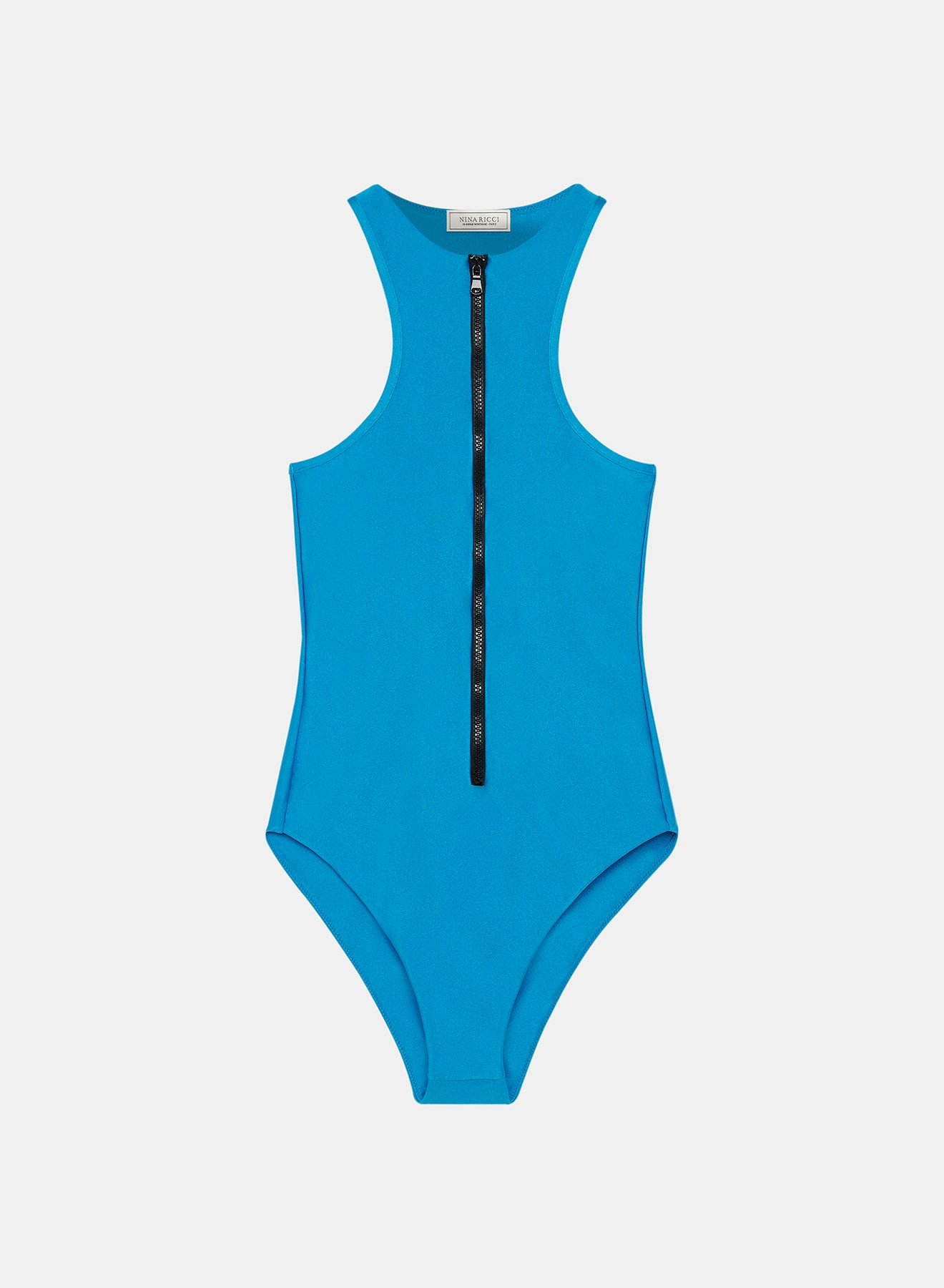 Cyan Embroidered and Zipped One-piece Swimsuit - Nina Ricci