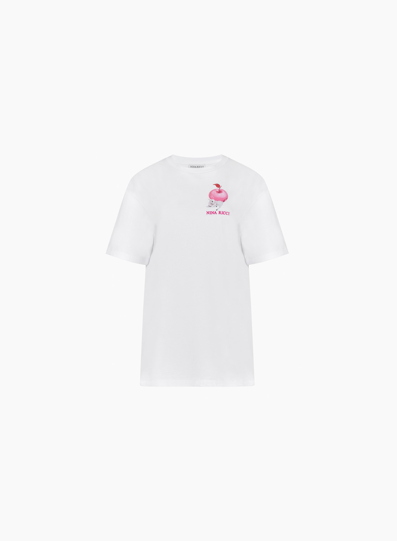 Small Apple Printed Jersey T-shirt White - Nina Ricci