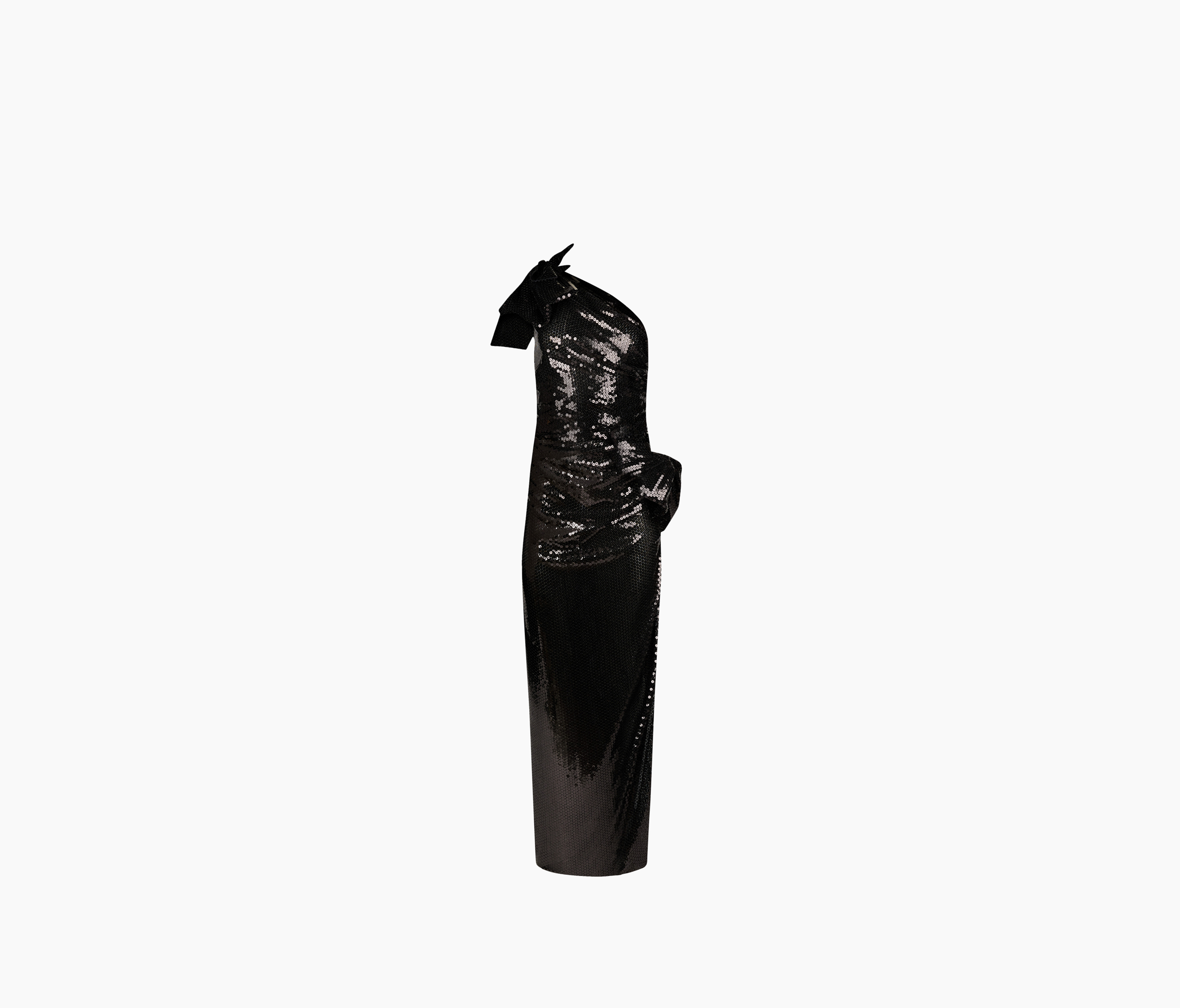 Asymmetric Sequin Dress Black- Nina Ricci