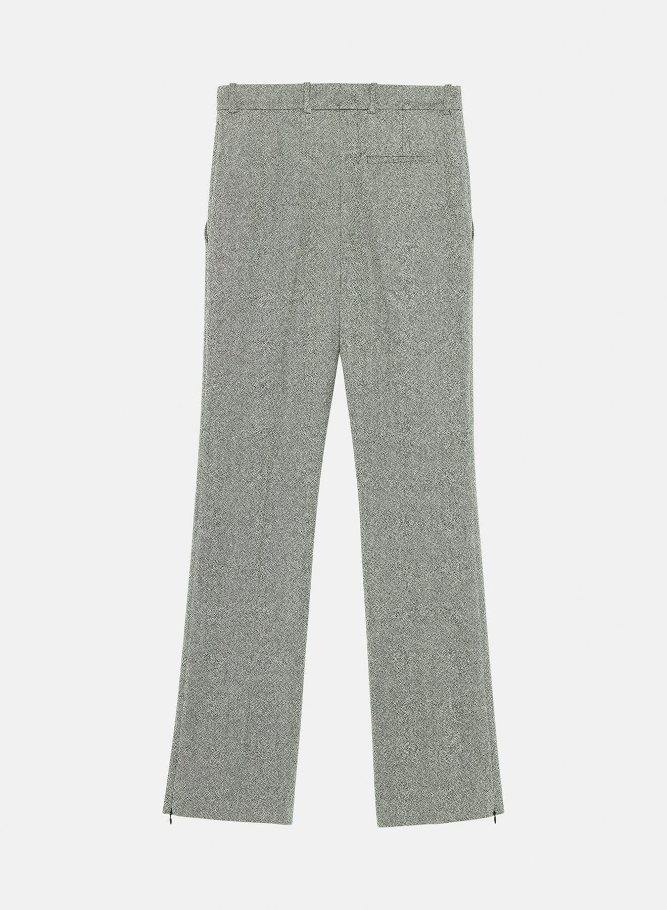 Pantalon droit en laine mouchetée noir et blanc - Nina Ricci
