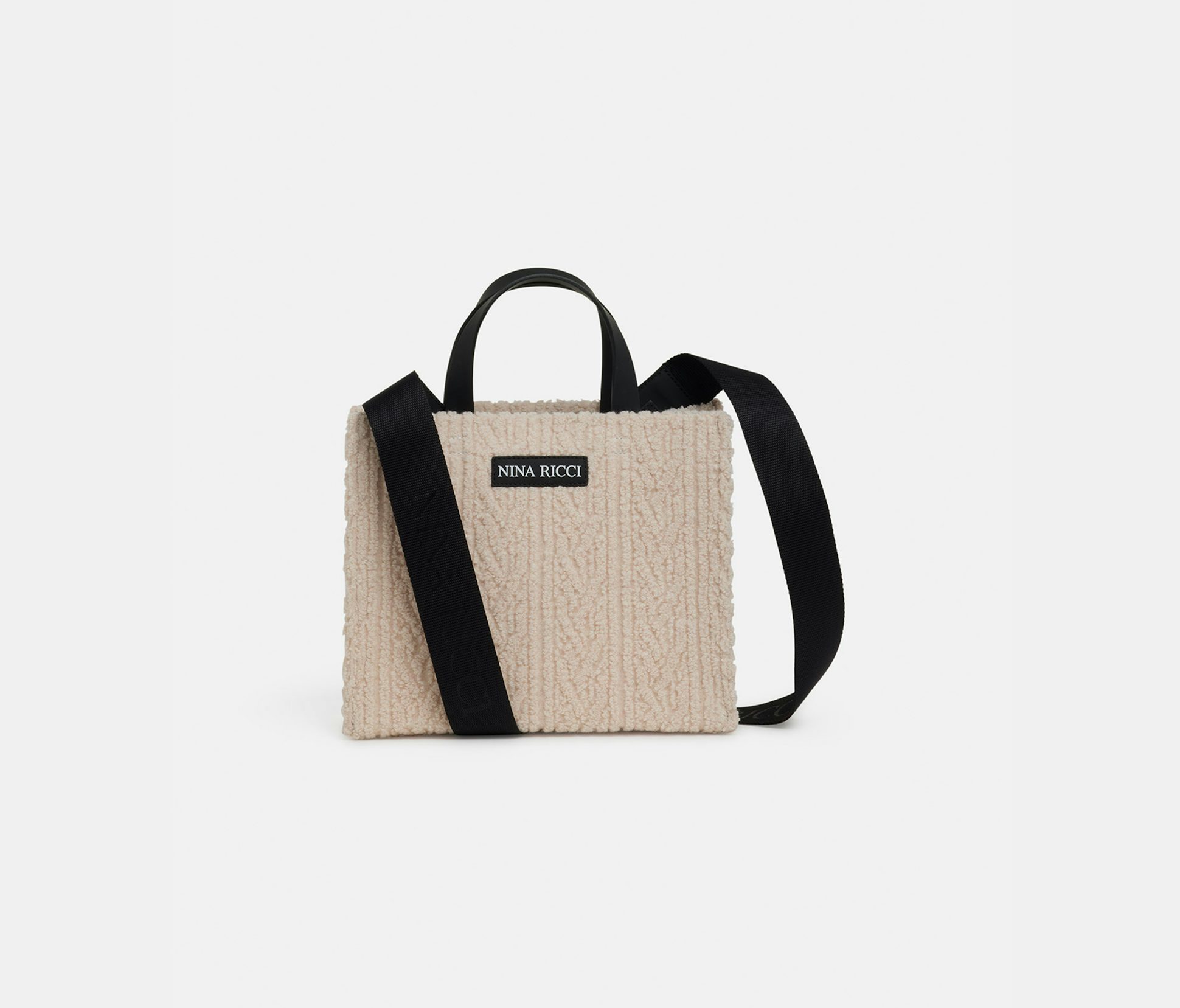 Petit tote bag en jacquard jersey écru - Nina Ricci