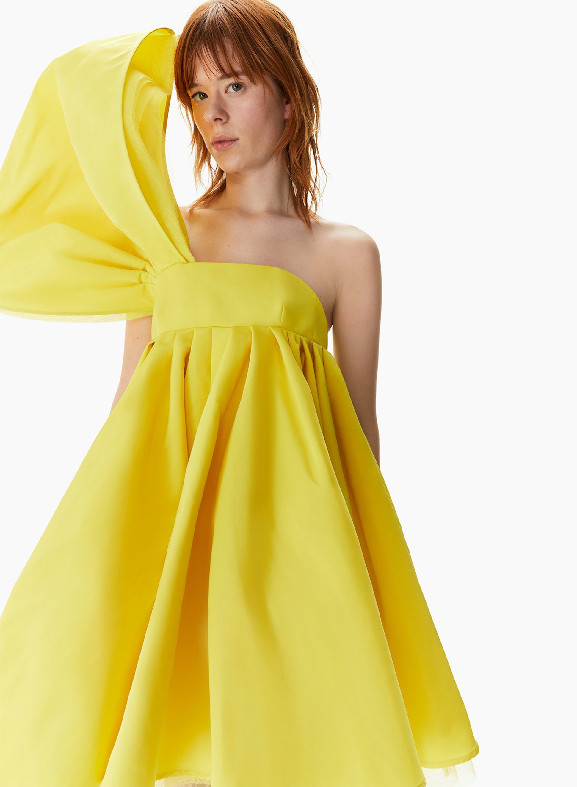 Asymmetric Bustier Short Dress Yellow - Nina Ricci