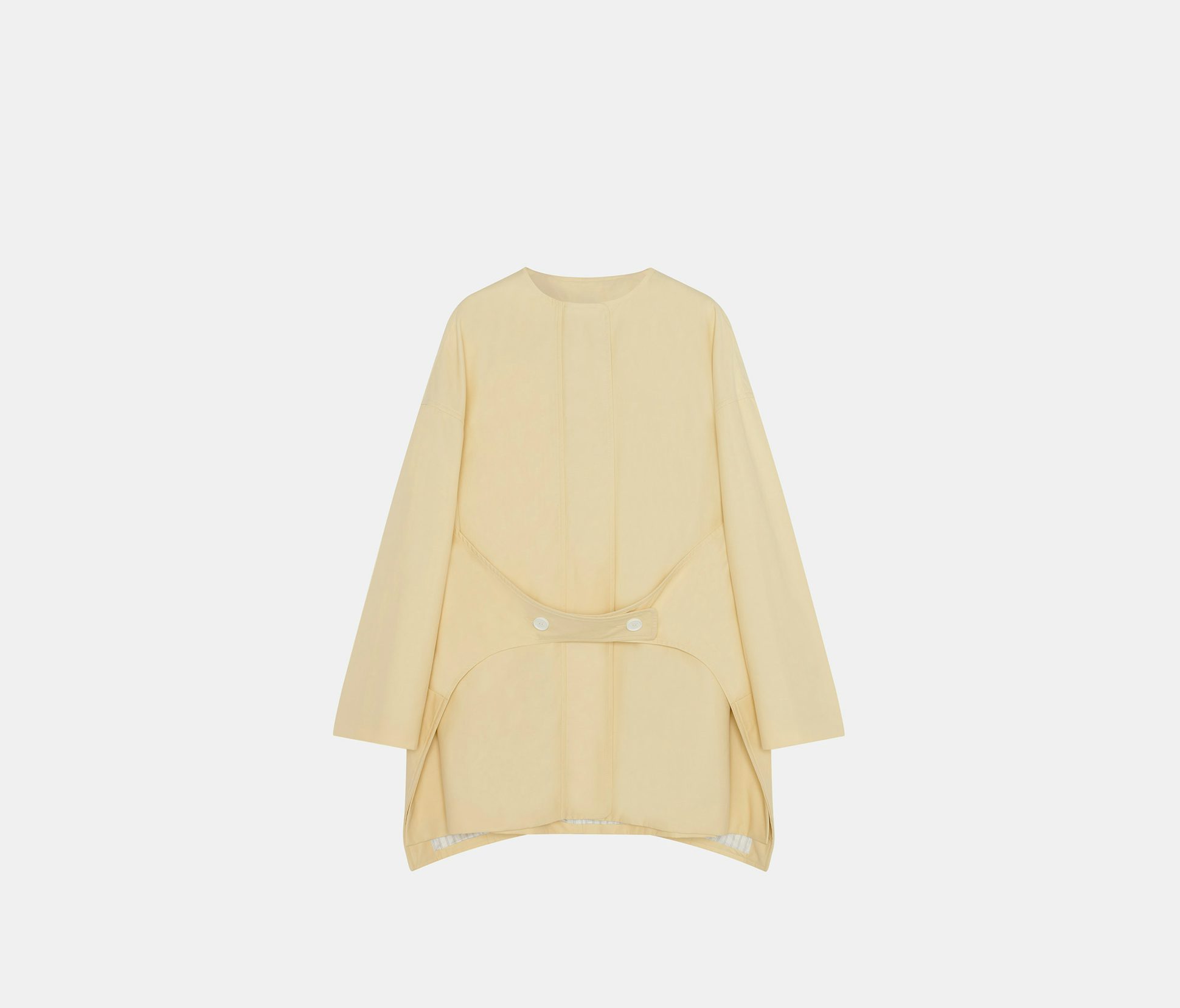 Short trench coat in cotton gabardine