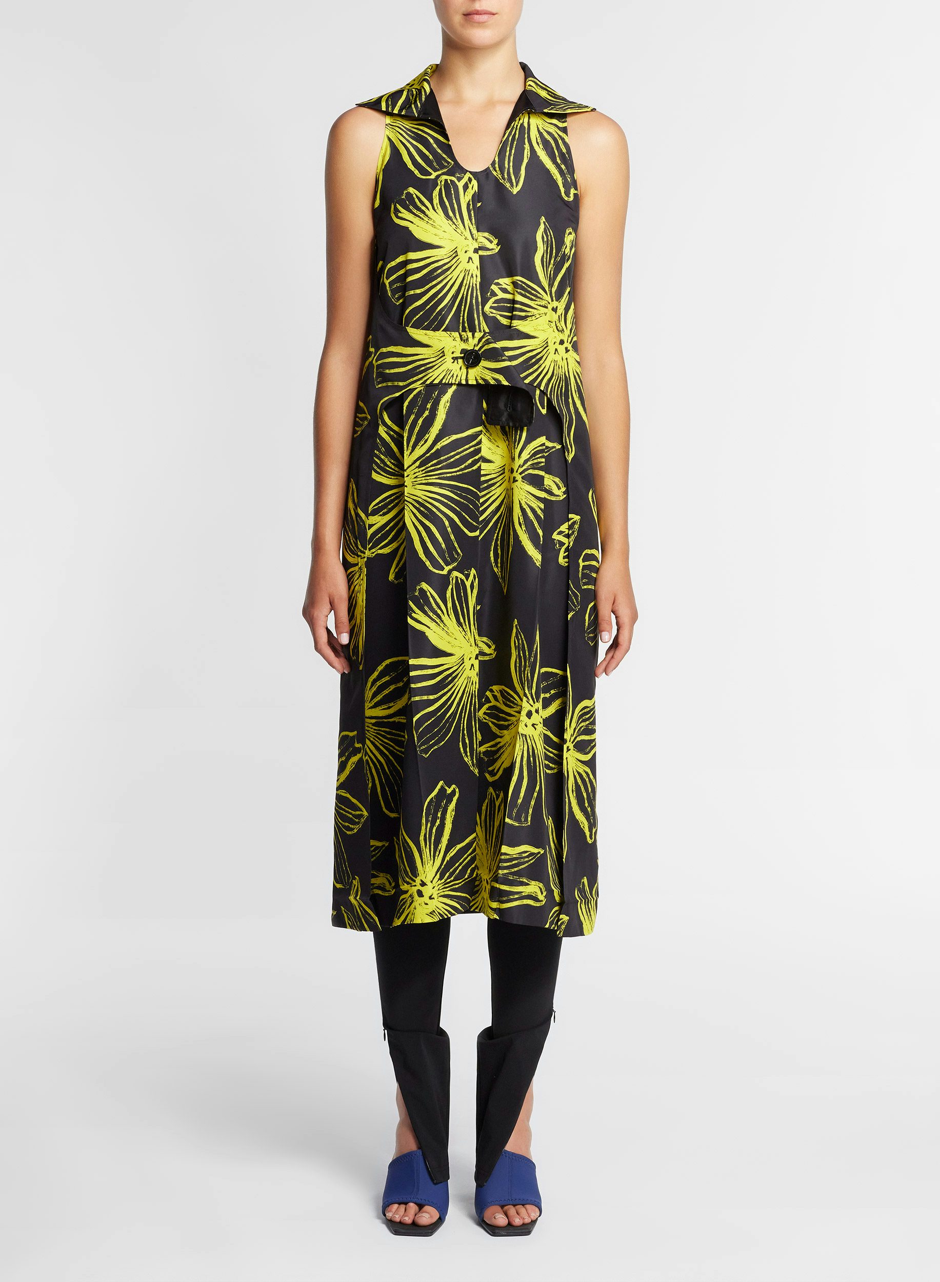 Vestido sin mangas con estampado de flores - Nina Ricci