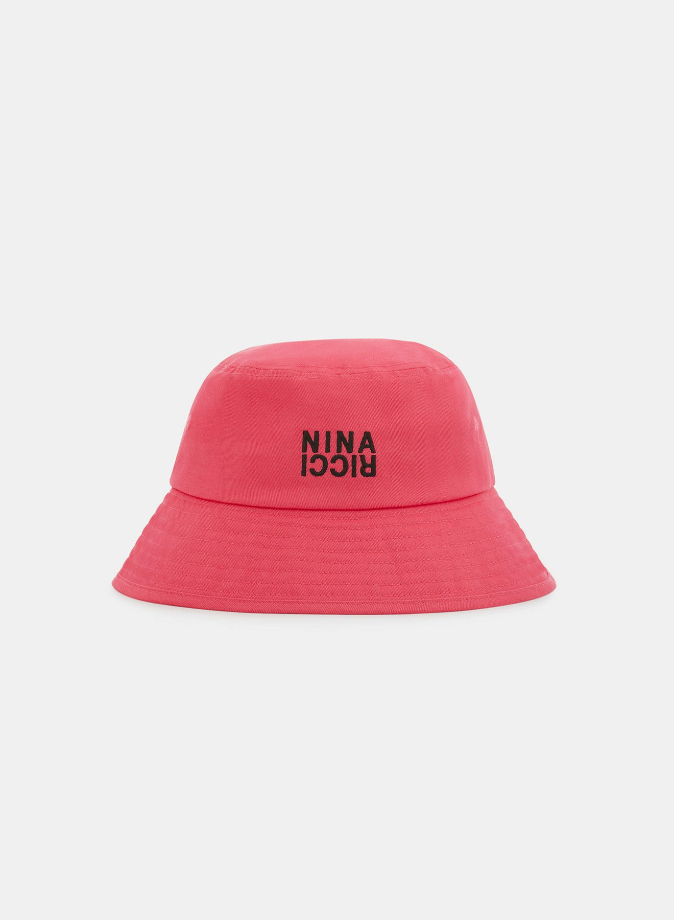 Bucket Hat with Contrasting Raspberry and Navy Blue Nina Ricci Embroidery - Nina Ricci