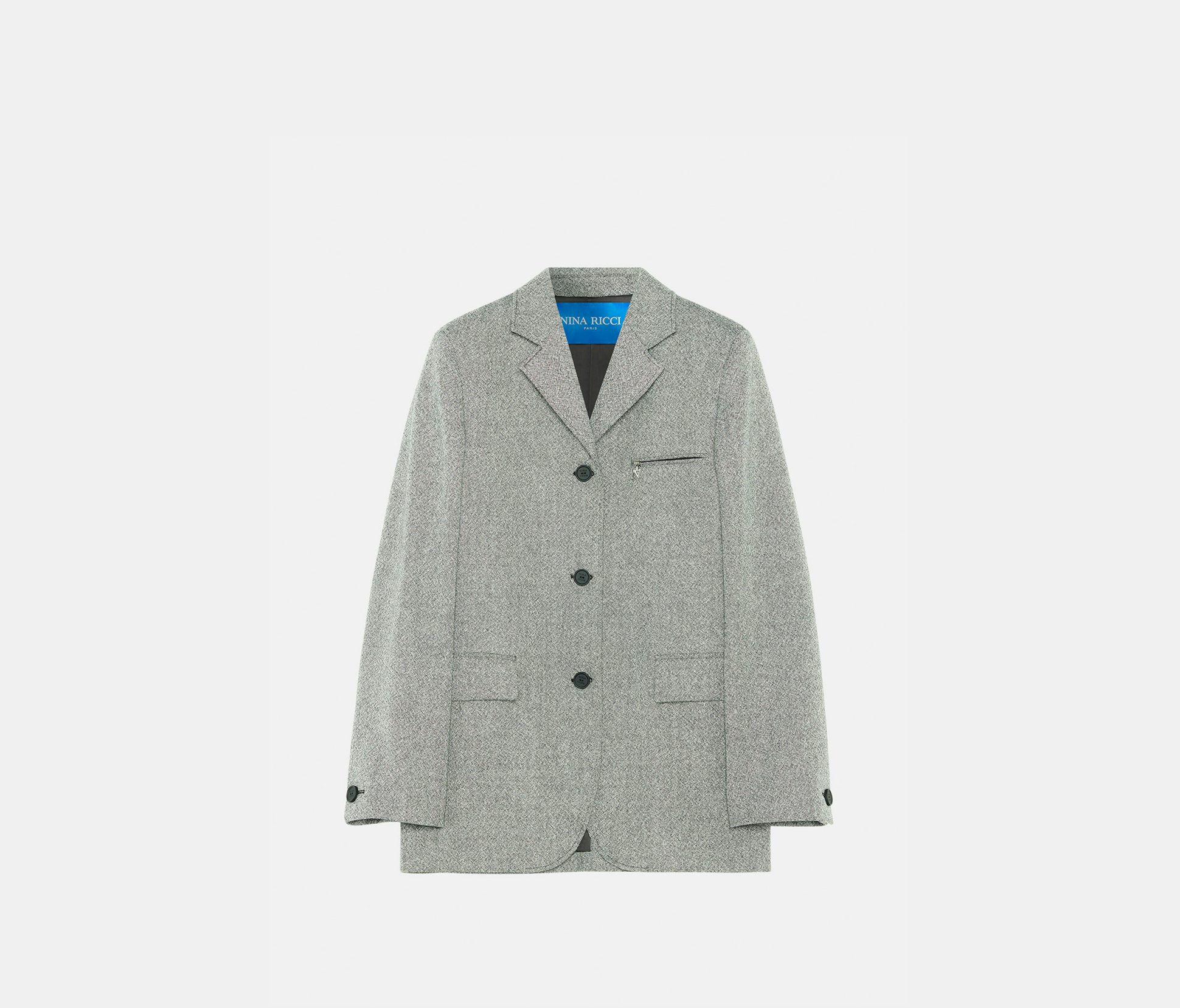 Speckled wool jacket black white - Nina Ricci