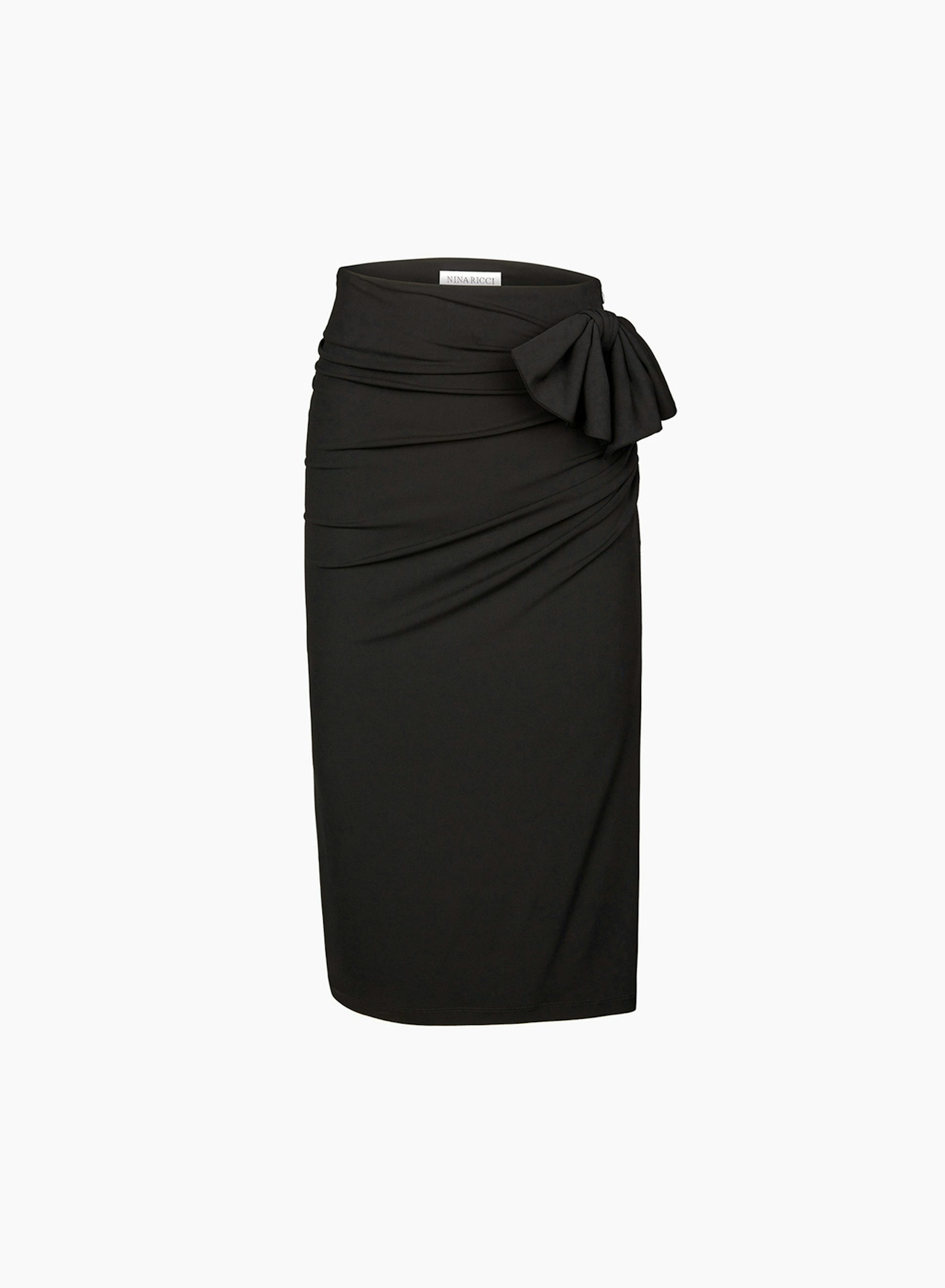 Falda Envolvente de Jersey Fluido en Negro - Nina Ricci