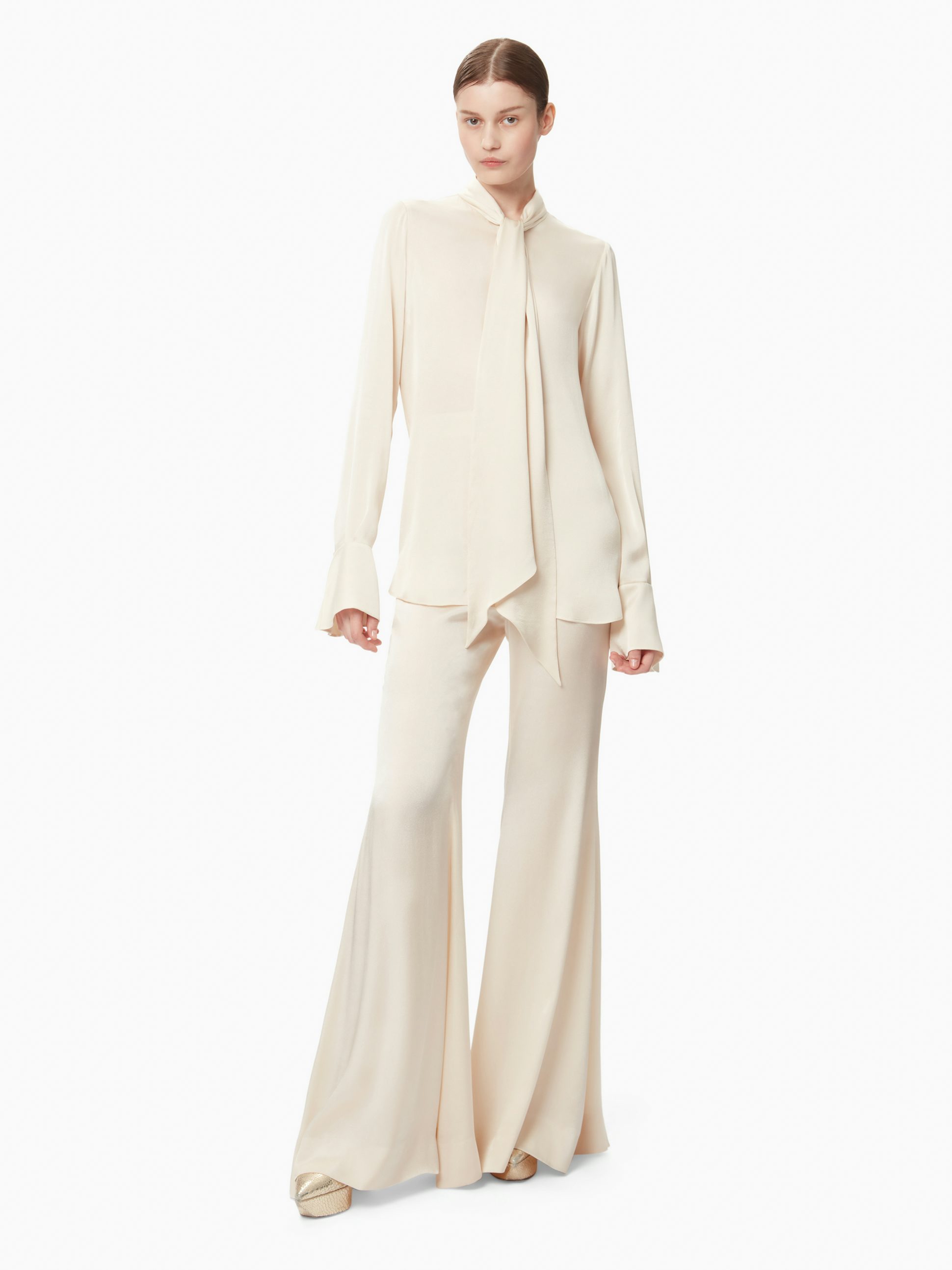 Satin Blouse With Neck-tie Champagne - Nina Ricci