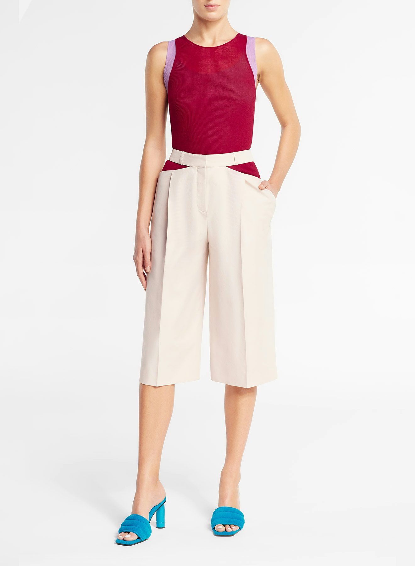 Pale pink technical cotton Bermuda shorts - Nina Ricci
