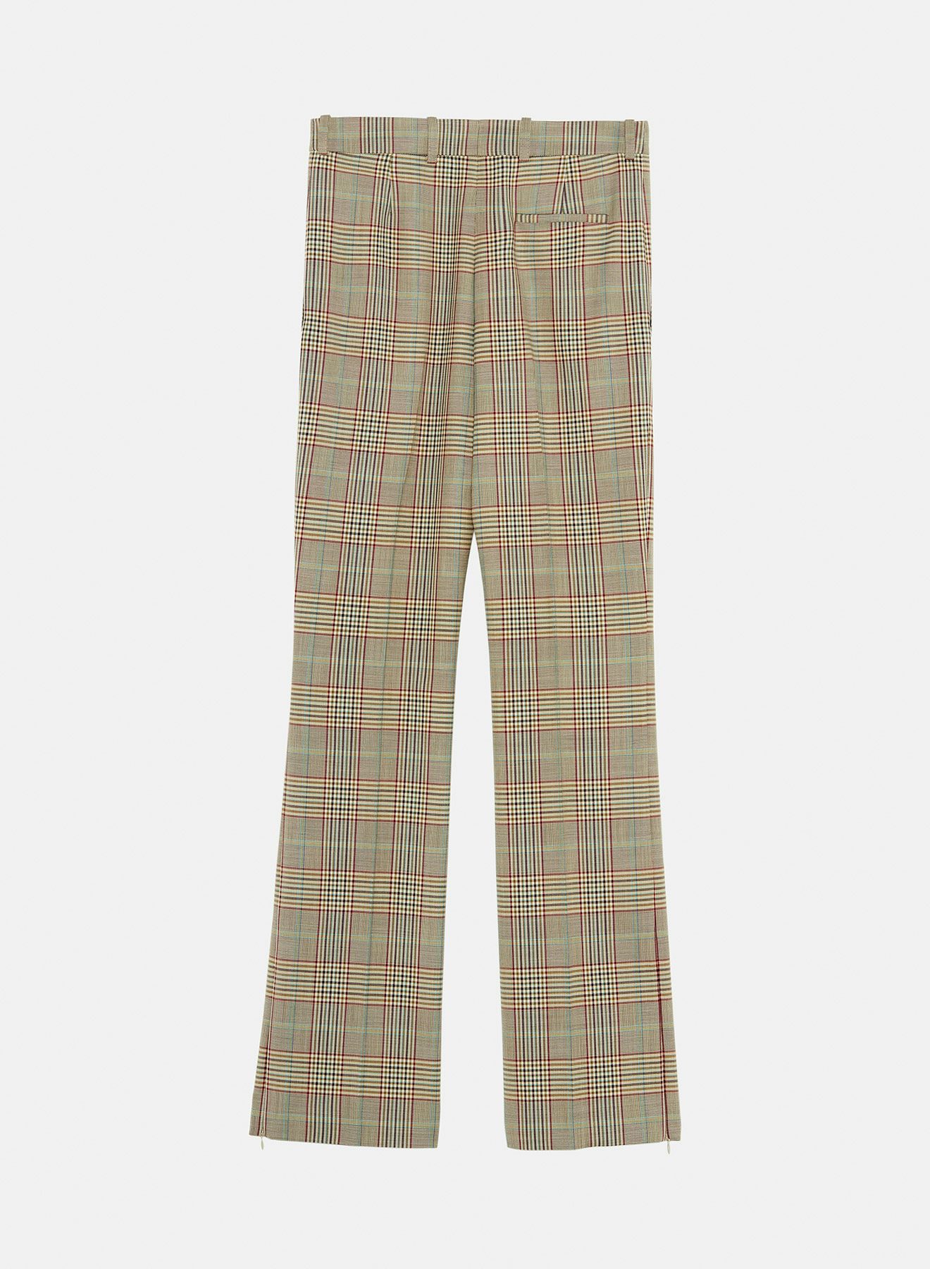 Pantalon droit en laine à carreaux khaki - Nina Ricci