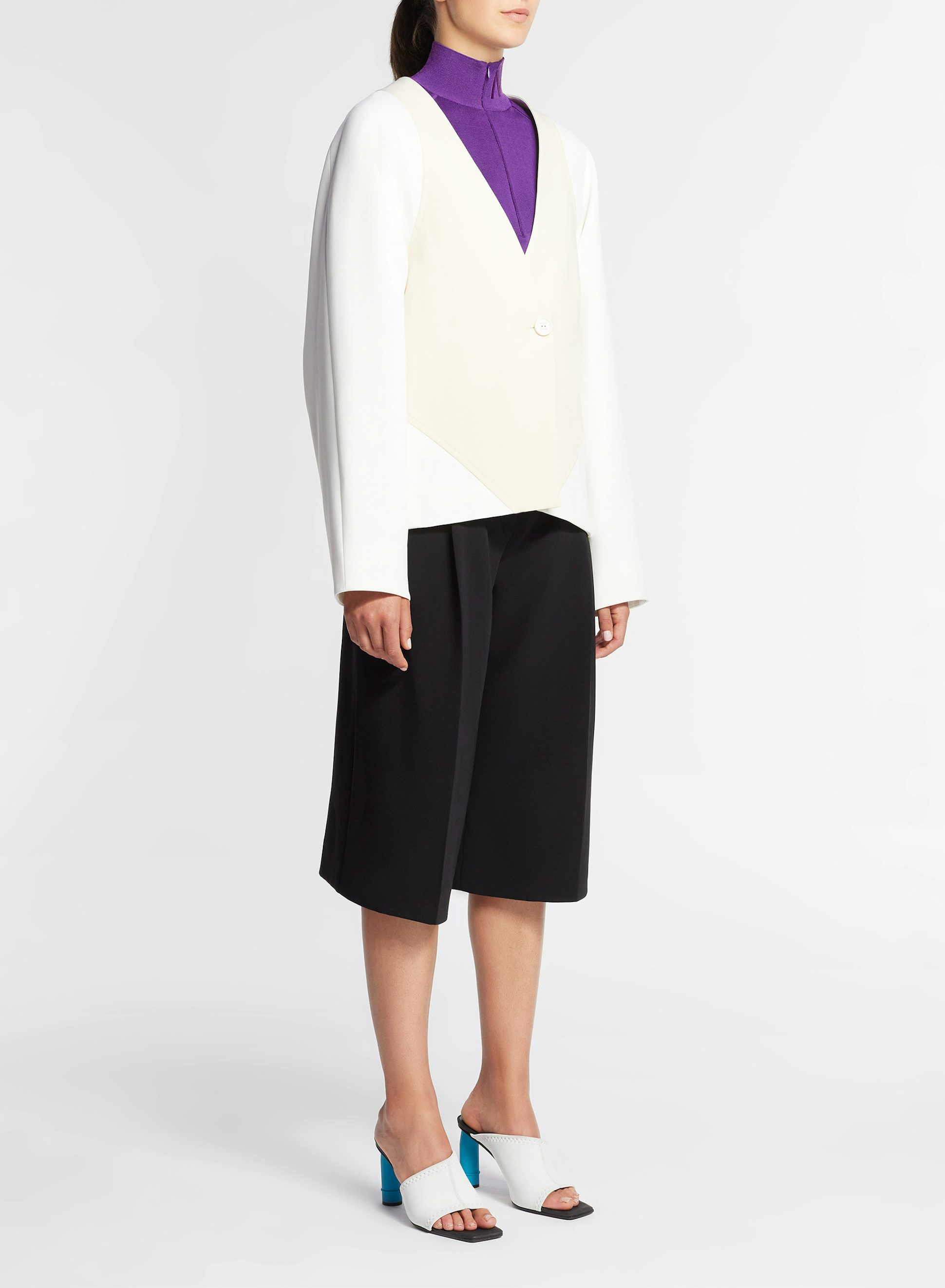 Pull à Découpes en Milano Violet Foncé - Nina Ricci