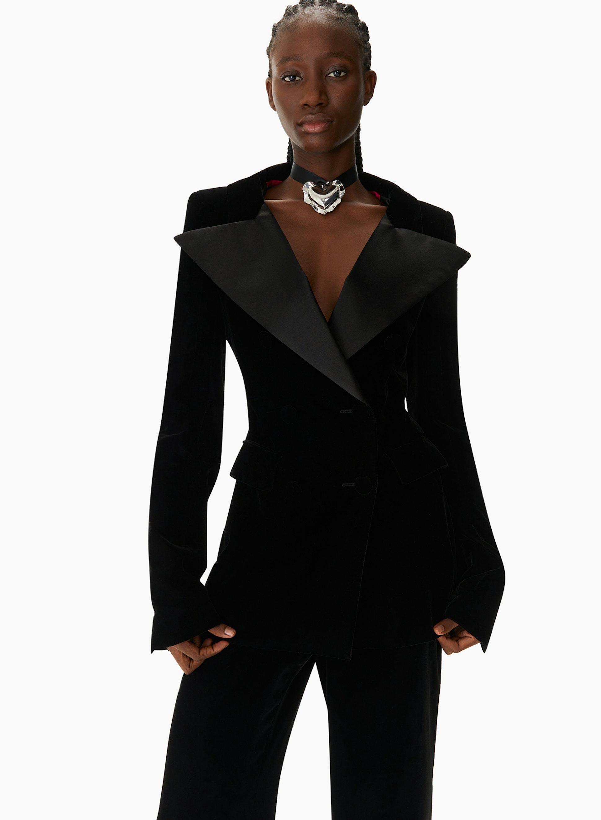 Velvet Double-Breasted Blazer Black - Nina Ricci 