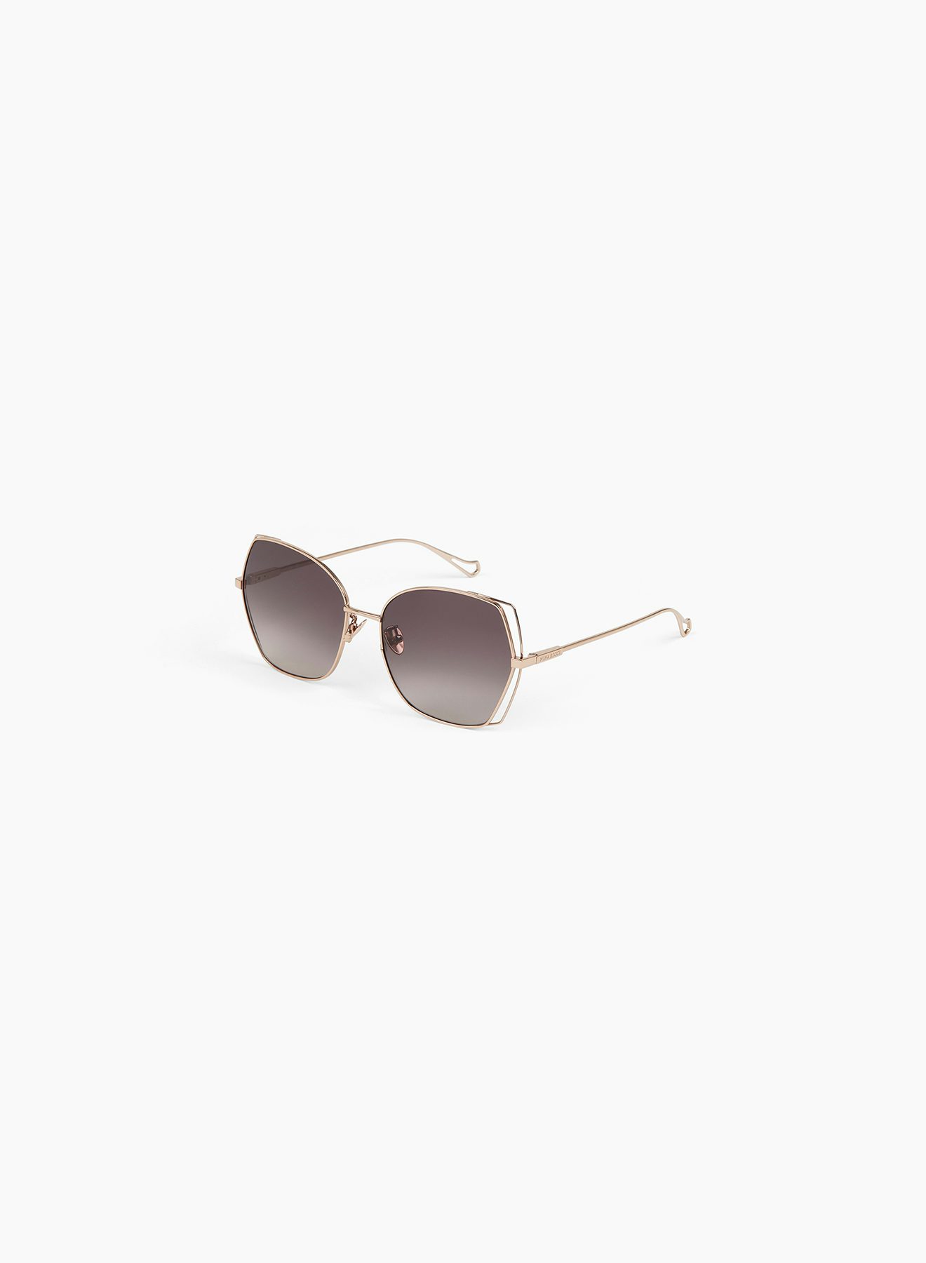 Geometric Sunglasses in Metal Shiny copper Gold - Nina Ricci 