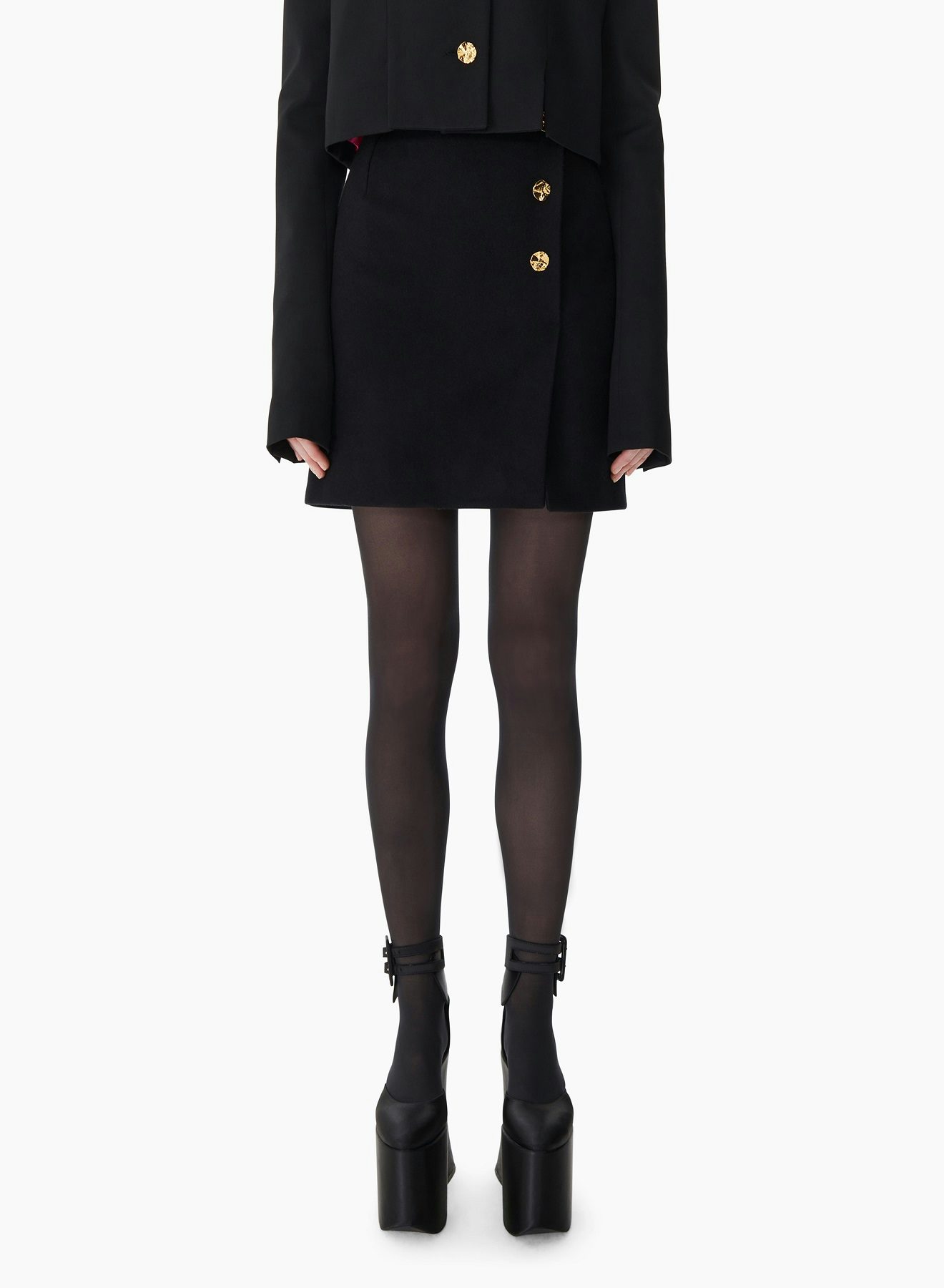 Mini Wool Felt A-line Skirt Black - Nina Ricci