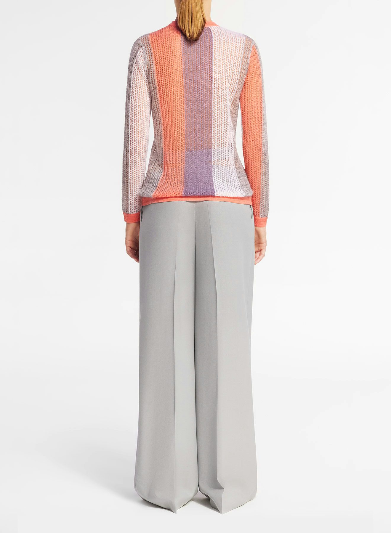 Peach Grey and Lilac Mohair Fishnet Sweater - Nina Ricci