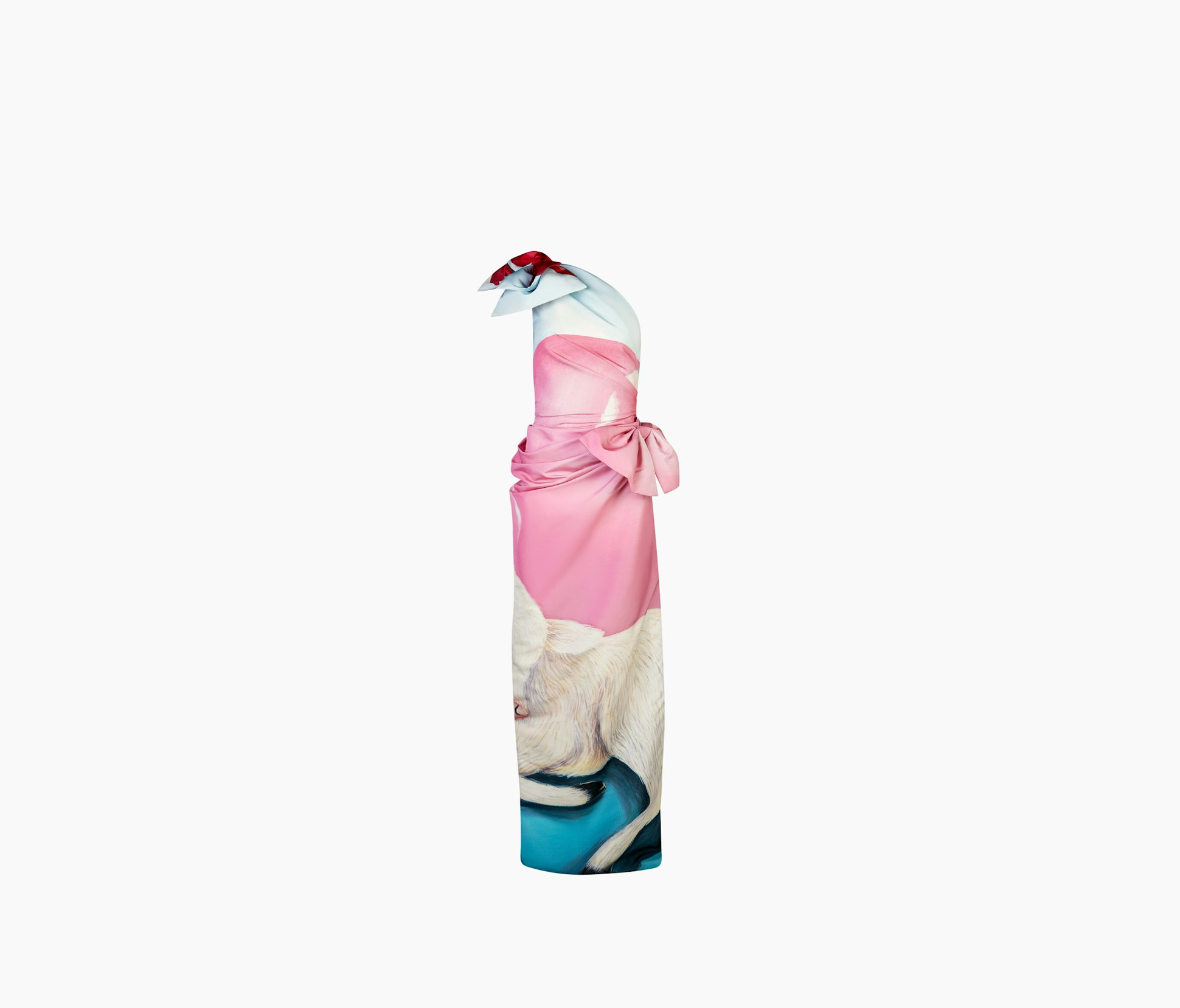 ASYMMETRIC PRINTED TAFFETA DRESS 34