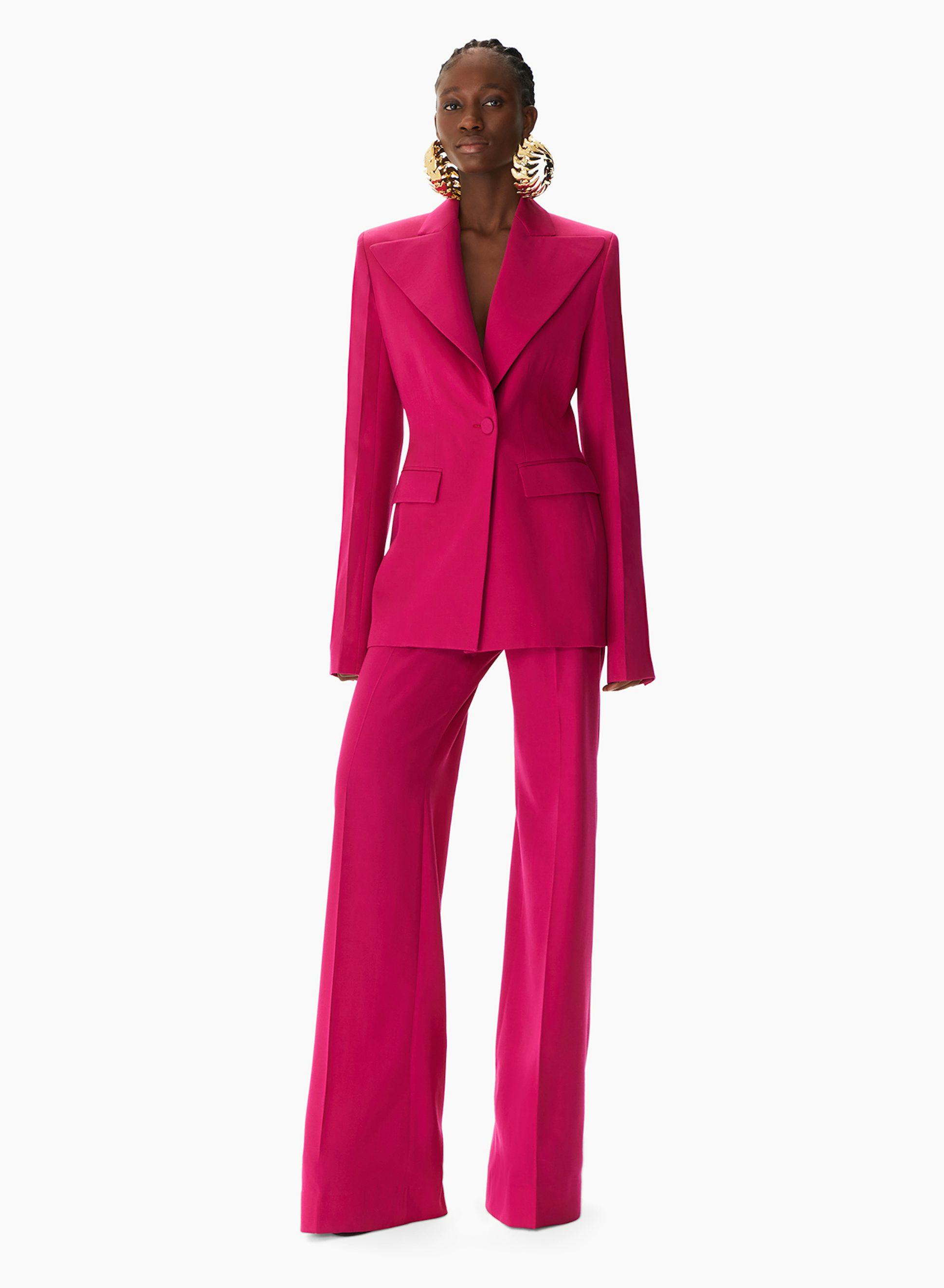 Blazer De Gabardina De Lana Con Cierre De Un Solo Botón  Fucsia - Nina Ricci 