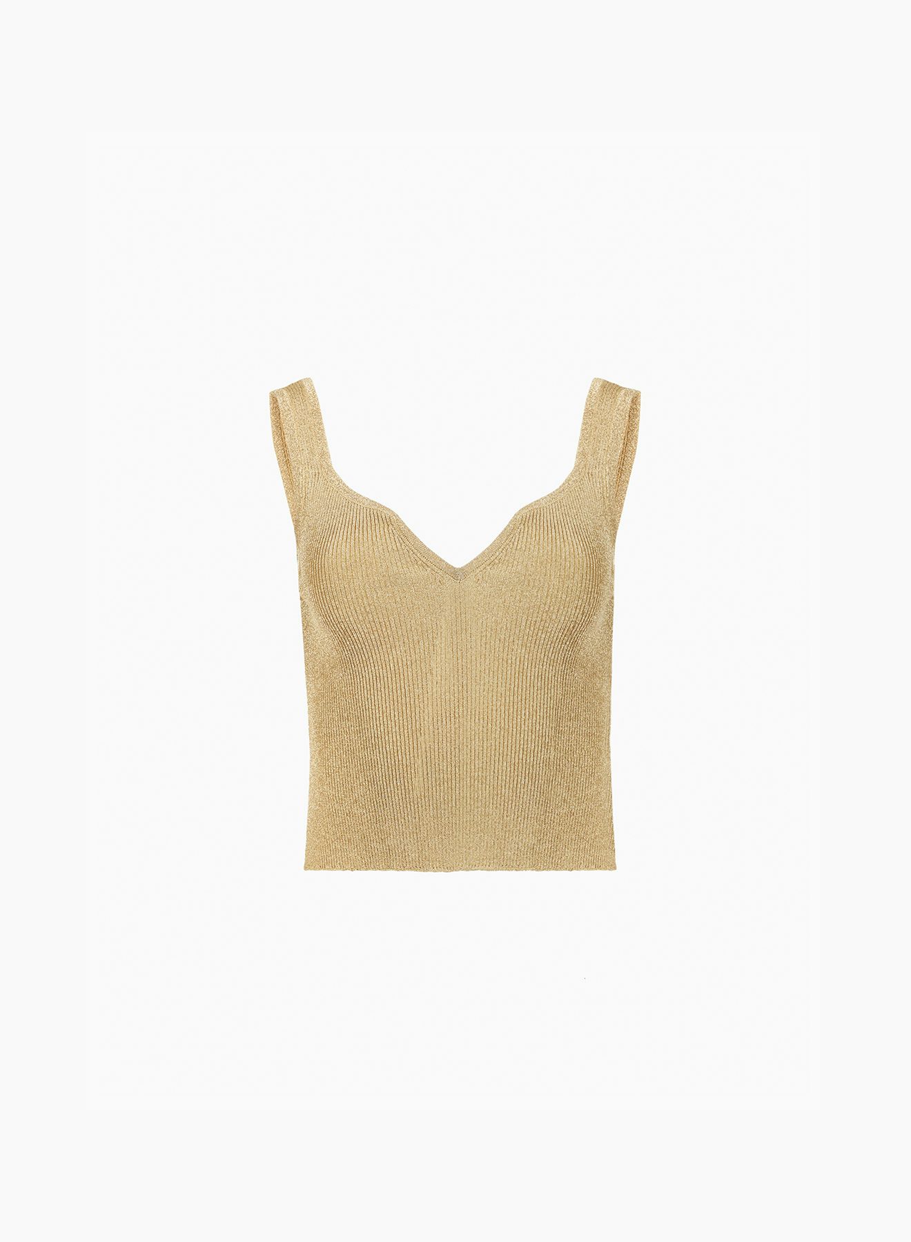 Sleeveless heart neckline top in gold - Nina Ricci