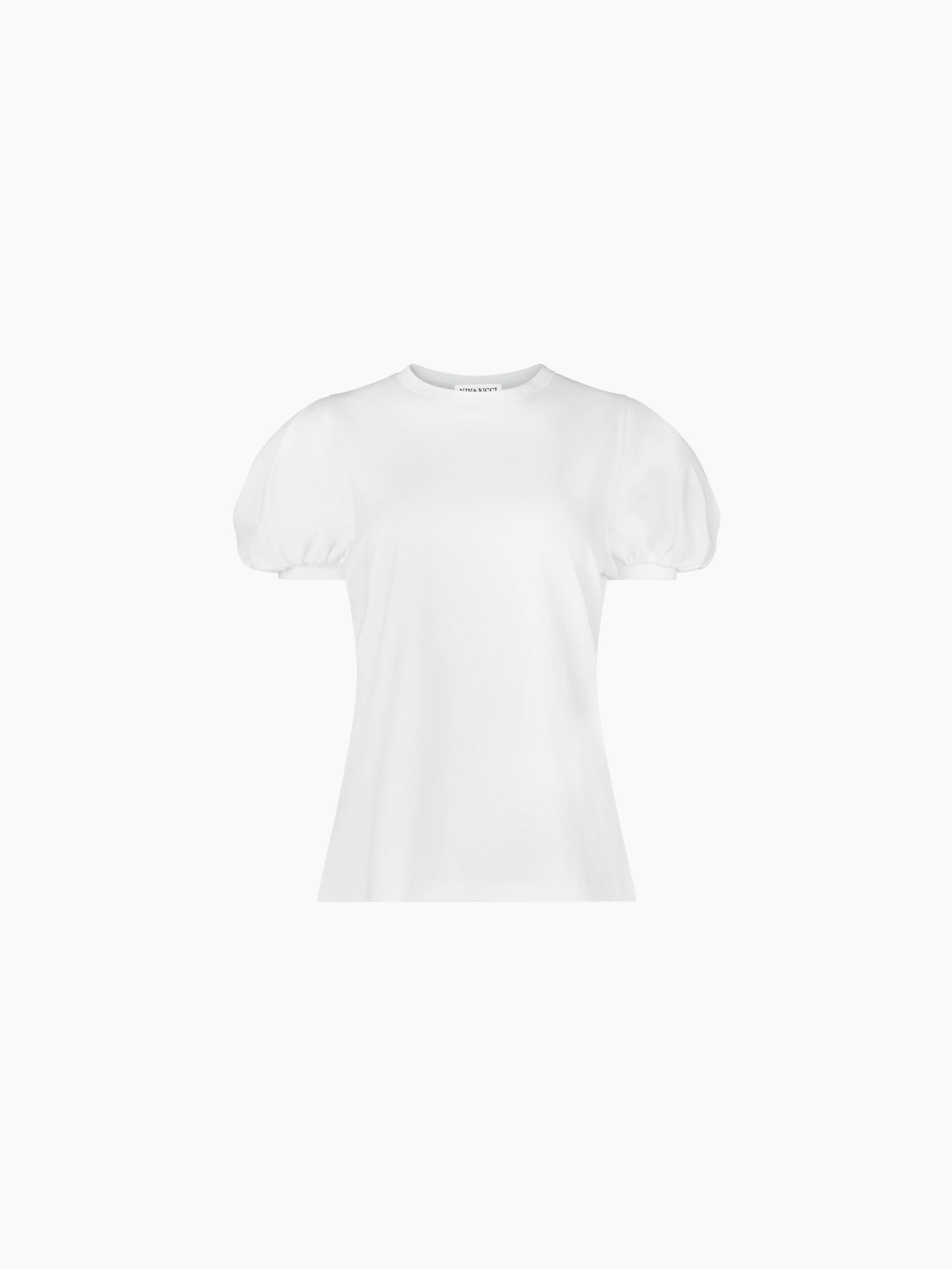 Jersey T-Shirt With Puffed Sleeves White - Nina Ricci