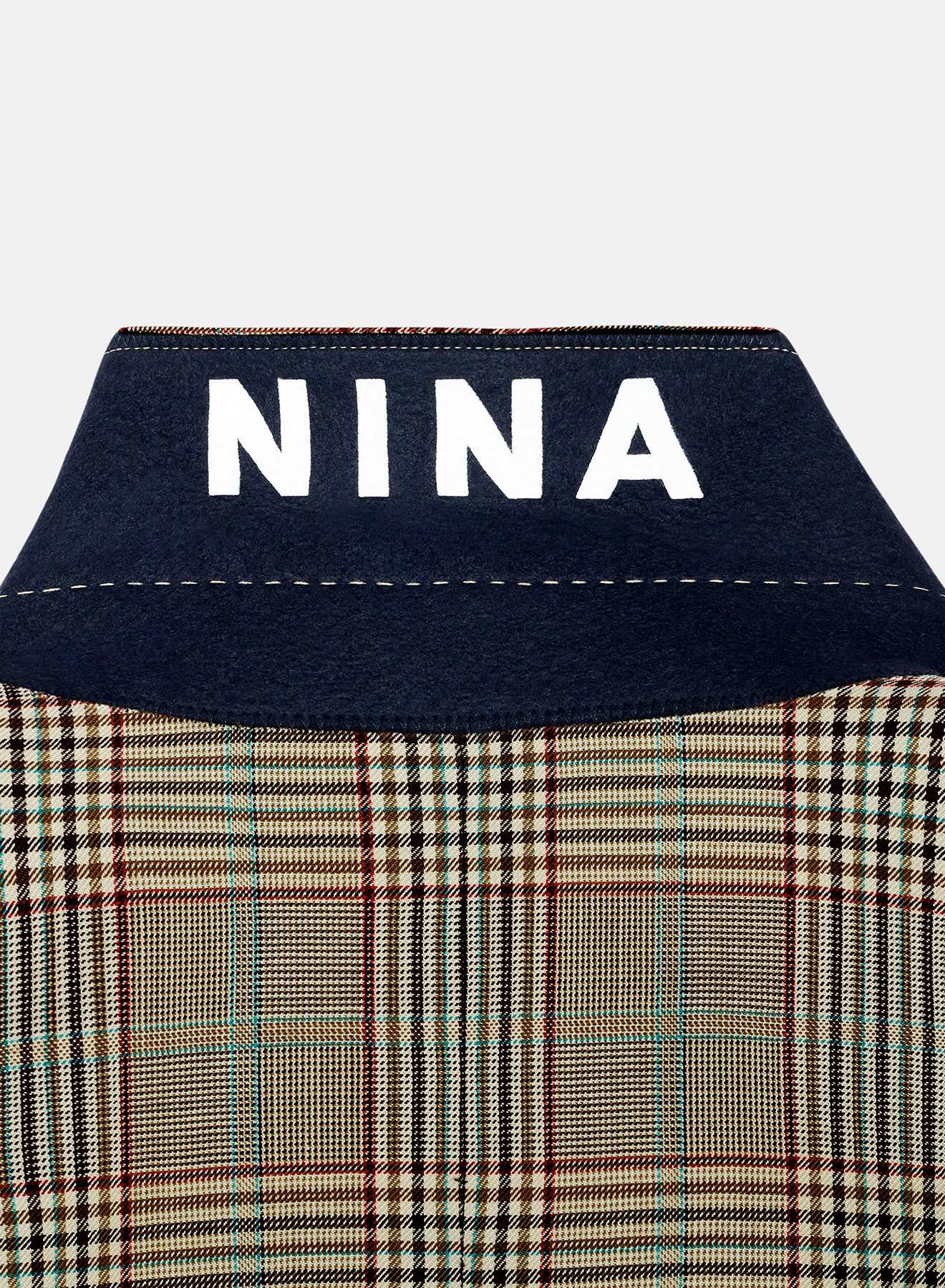 Veste en laine à carreaux khaki - Nina Ricci
