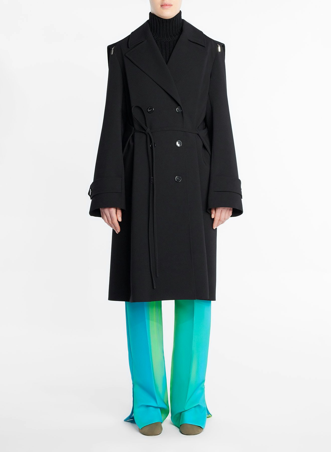 Recycled gabardine trench coat black - Nina Ricci