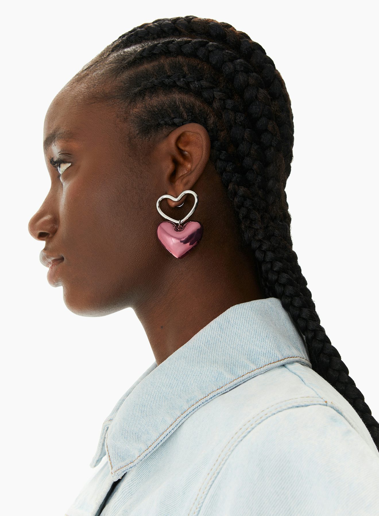 Heart Charm Earrings Pink - Nina Ricci